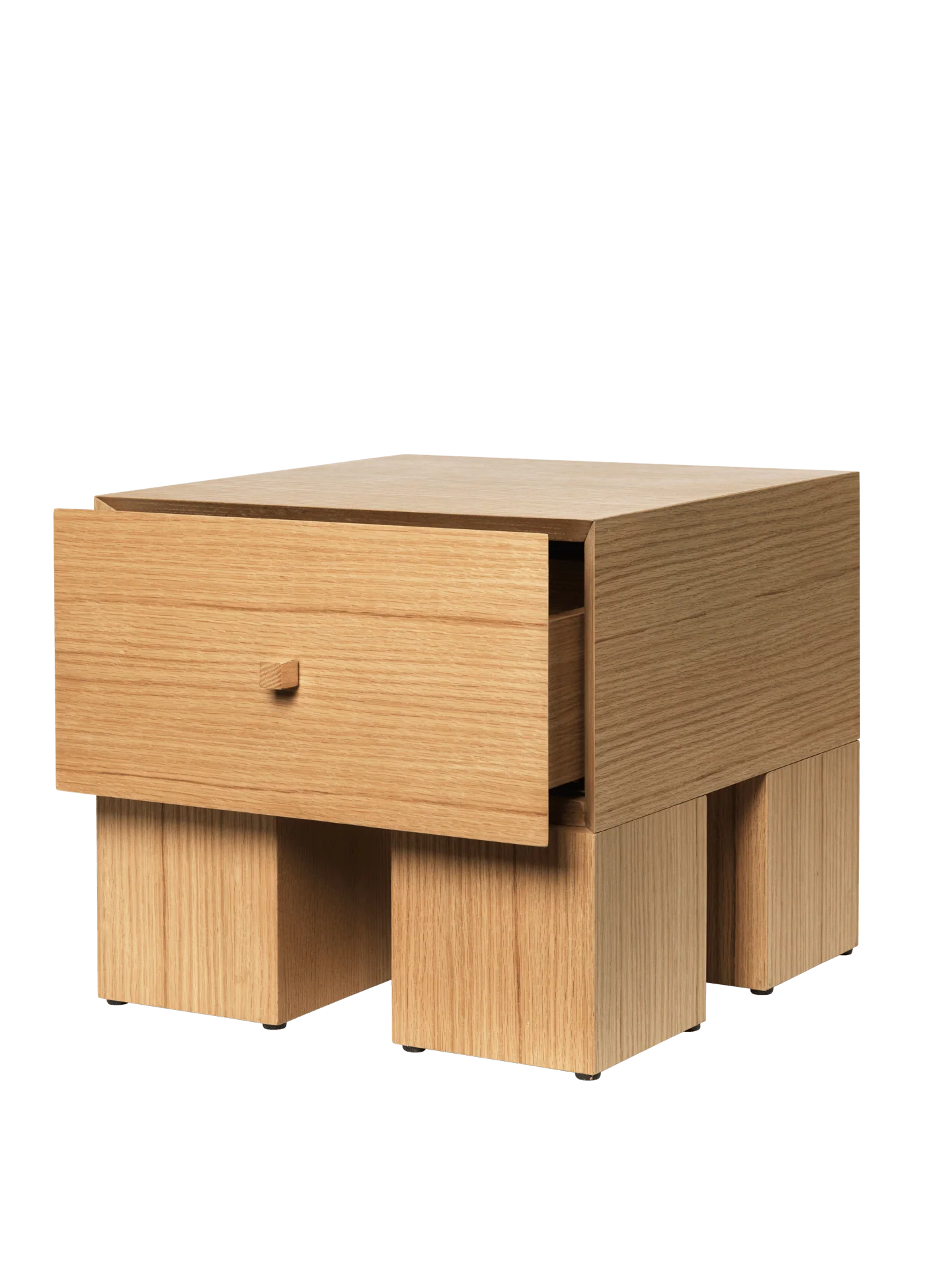 Kuben Bedside Table - 1x1 - Natural Oak Veneer - Image 5