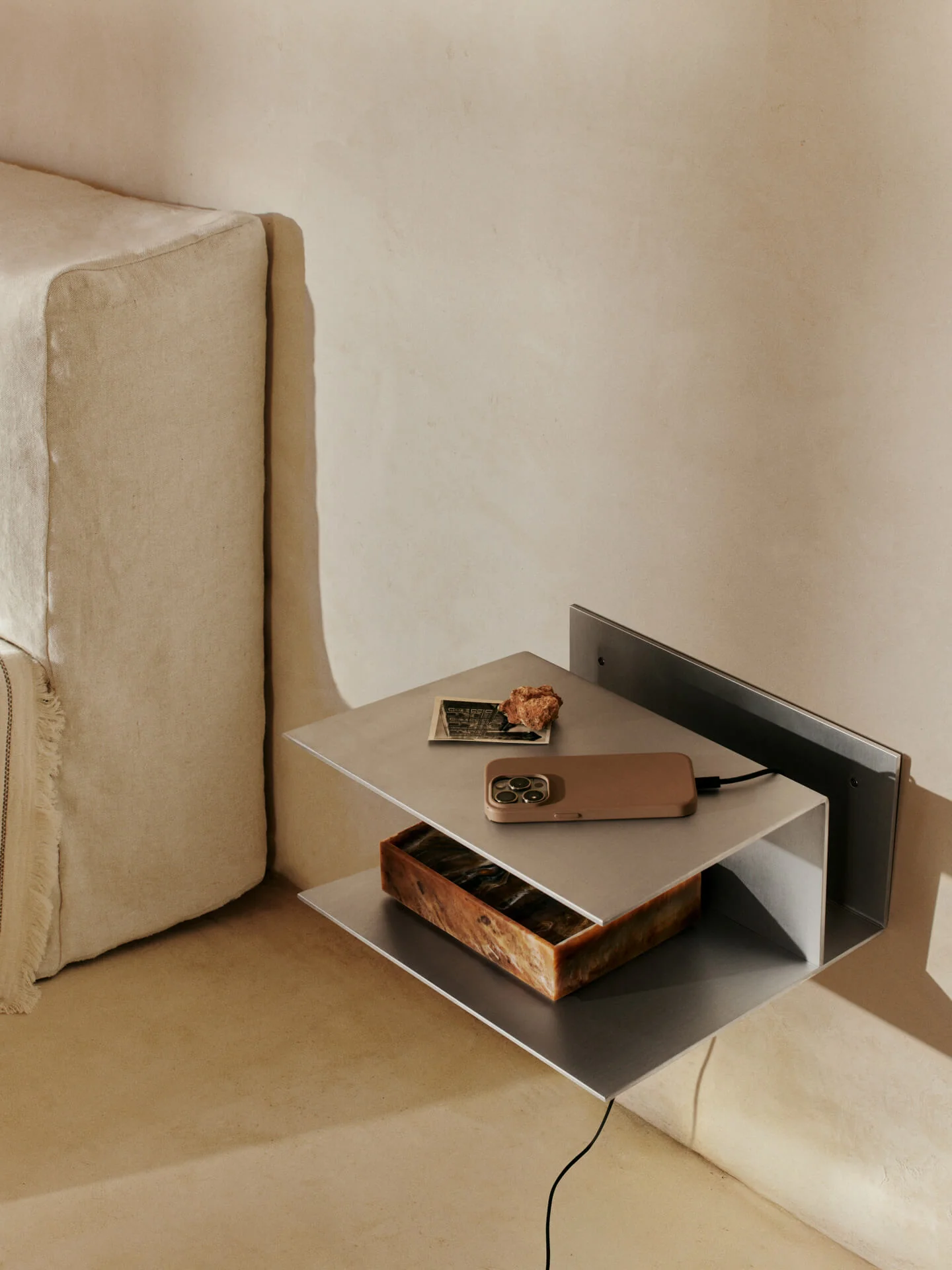Lager Bedside Table - Aluminium - Image 2