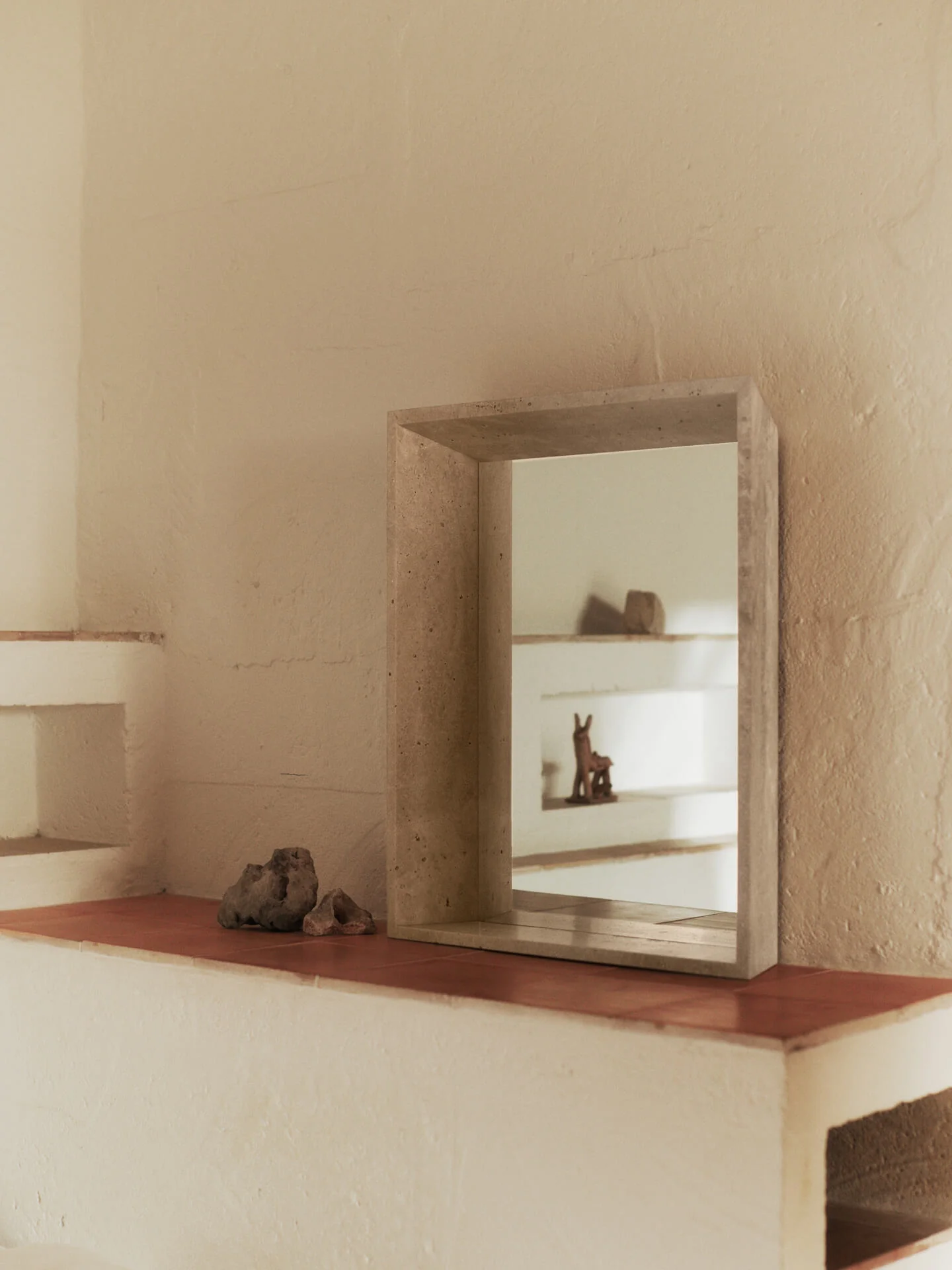 Lancet Mirror - Travertine - Image 2