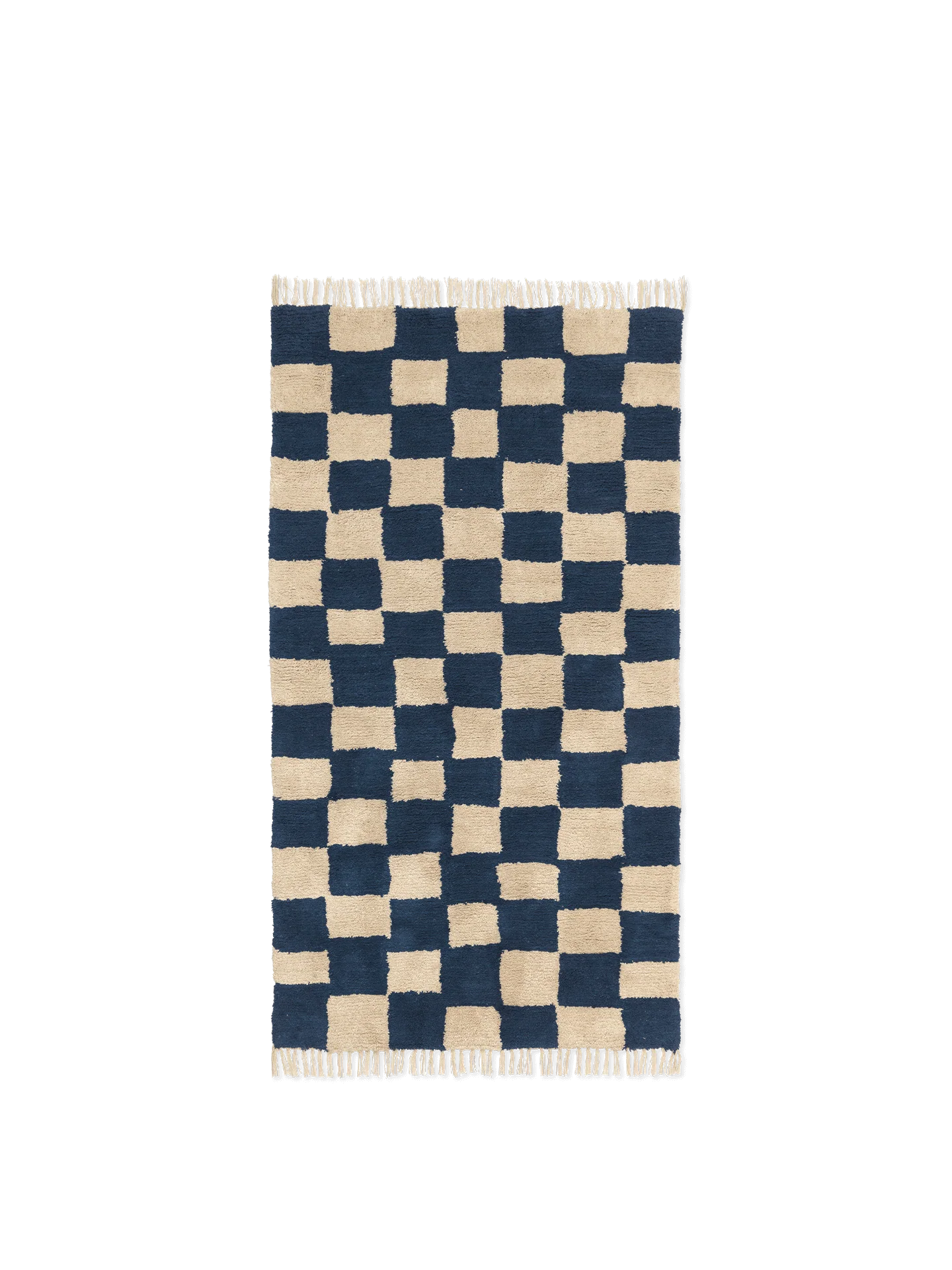 Mara Washable Rug - Deep Blue/Warm Sand