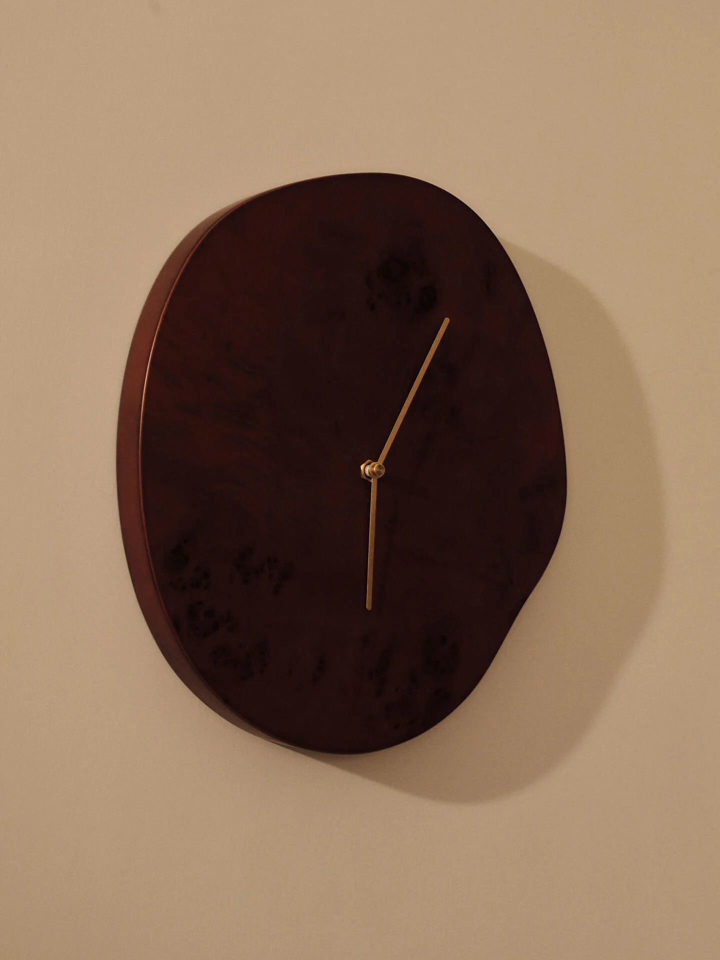 Melt Wall Clock - Dark Stained Burl - Image 3