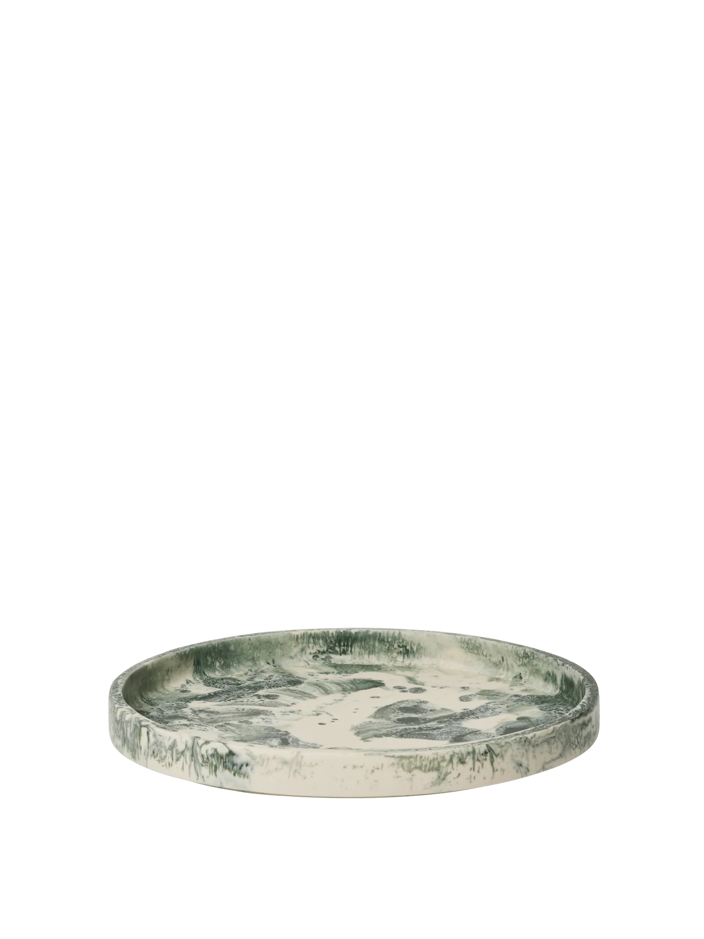 Mist Round Tray - Emerald Off-white