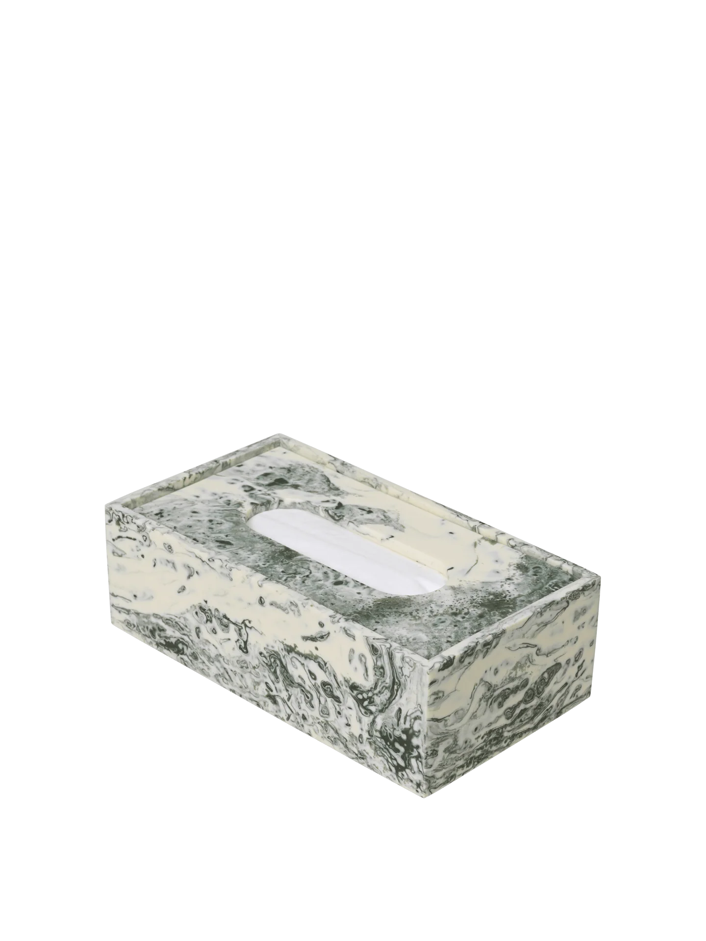 Mist Tissue Box - Emerald Off-White