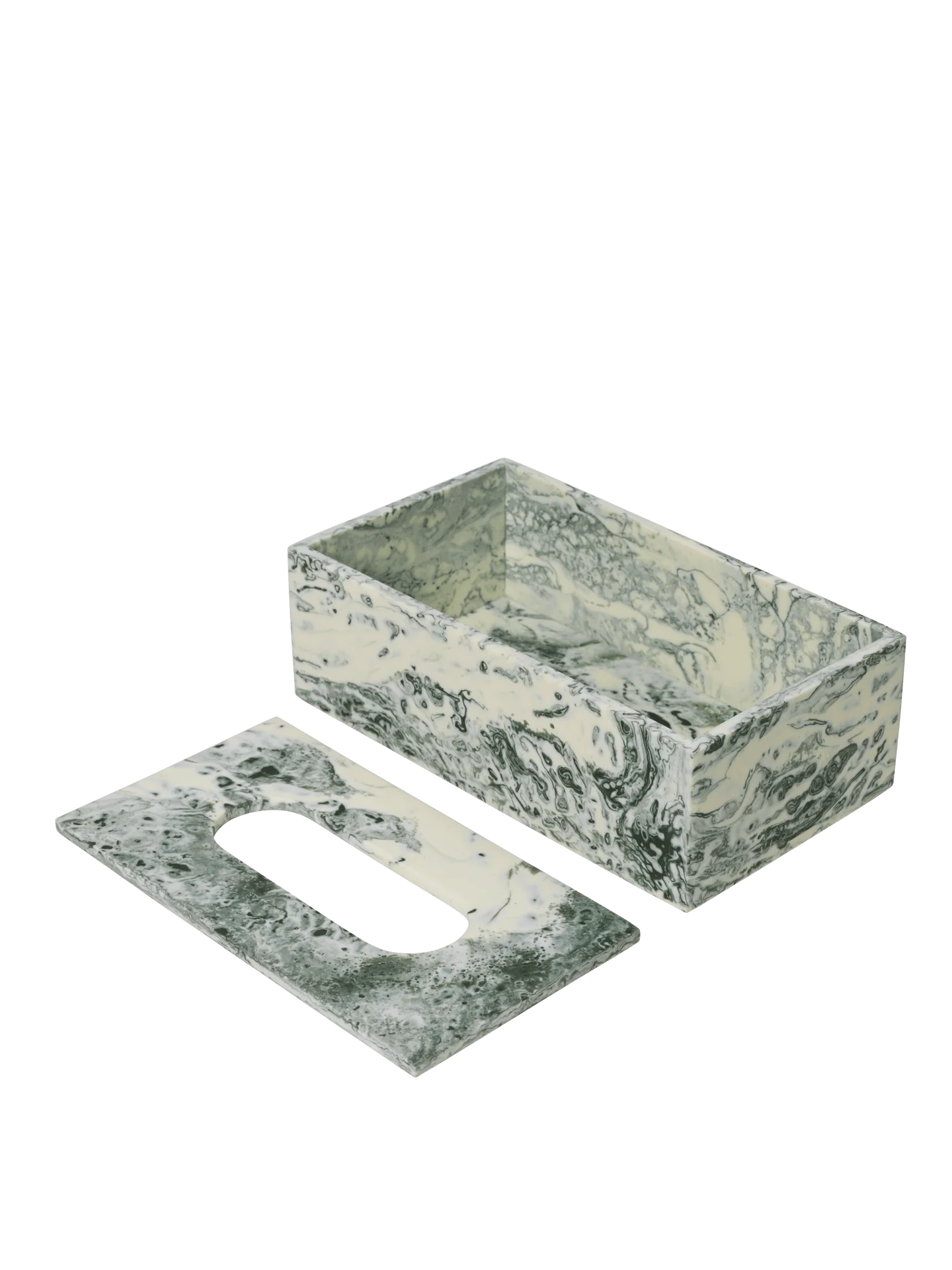 Mist Tissue Box - Emerald Off-White - Image 4
