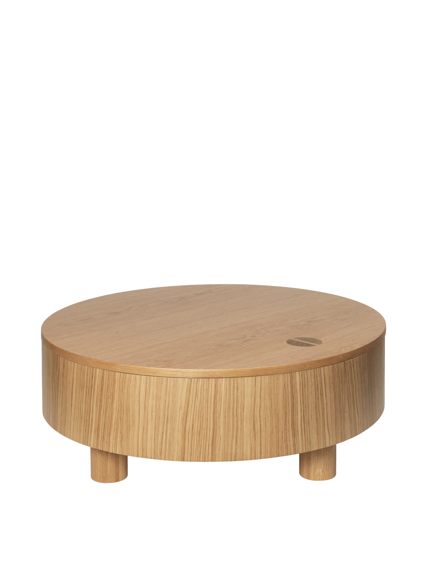 Olles Storage Table - Ø80 - Natural Oak Veneer