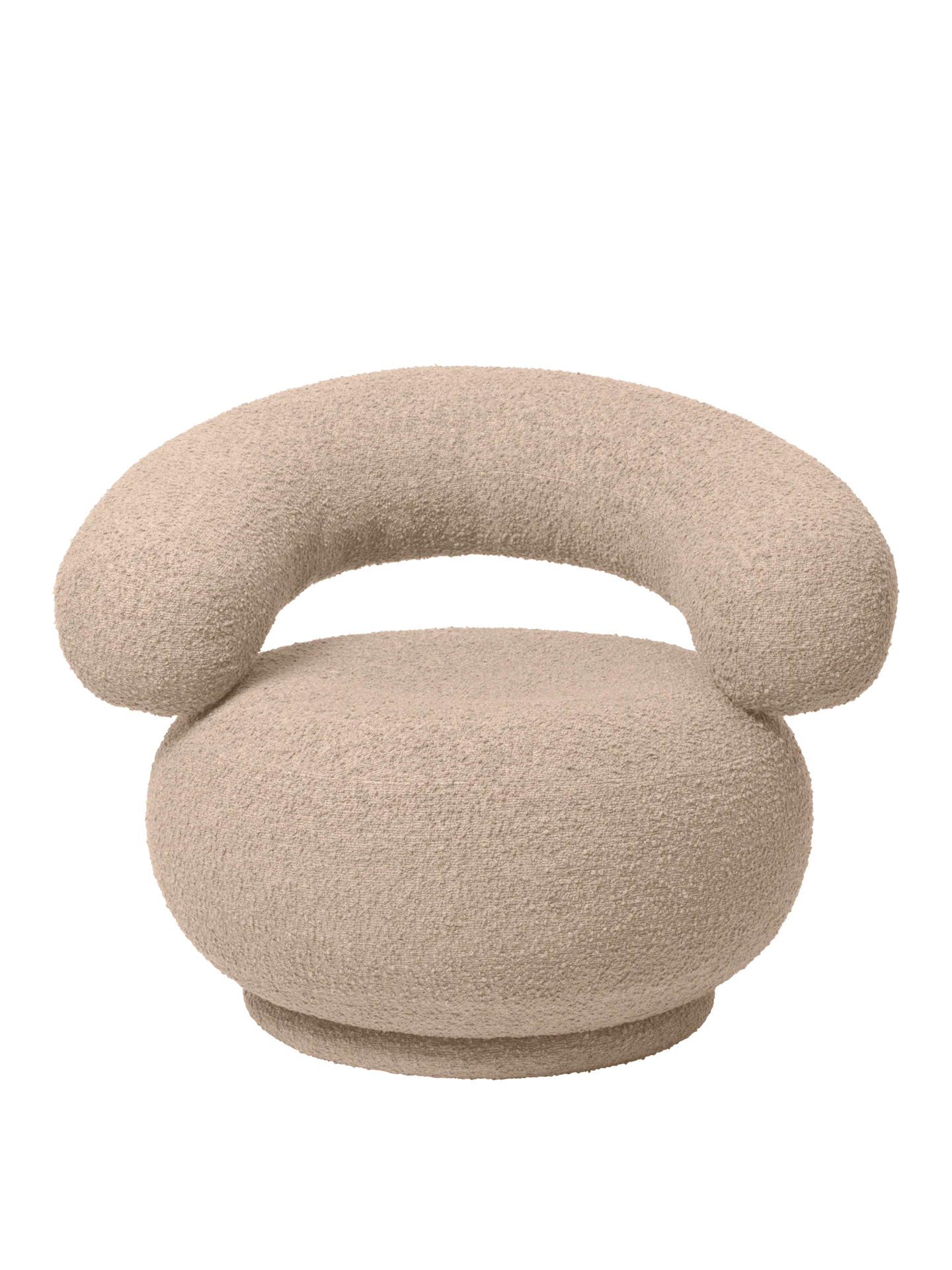 Orbo Lounge Chair - Swivel - Raw Bouclé - Natural - UK