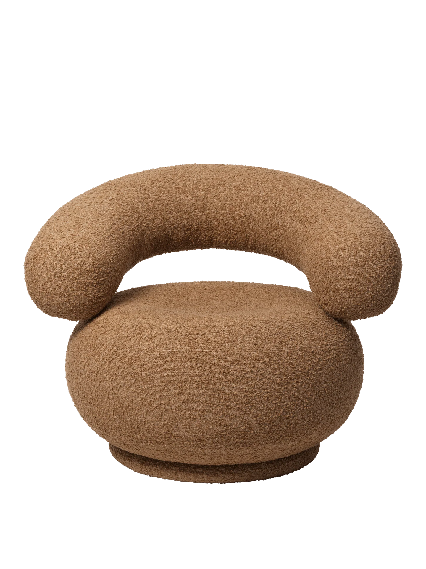 Orbo Lounge Chair - Swivel - Raw Bouclé - Tan - UK