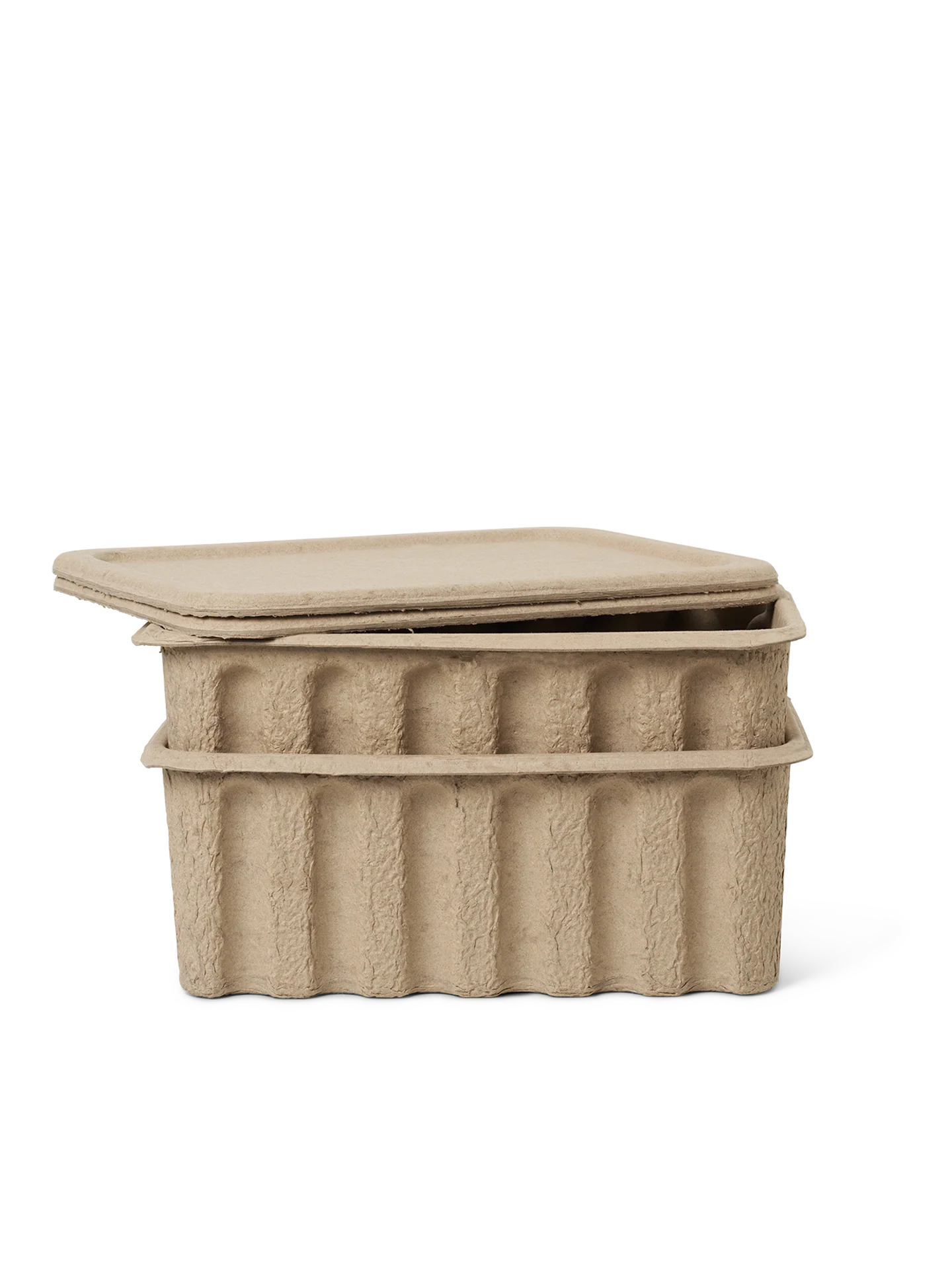Paper Pulp Box - Set of 2 - Brown