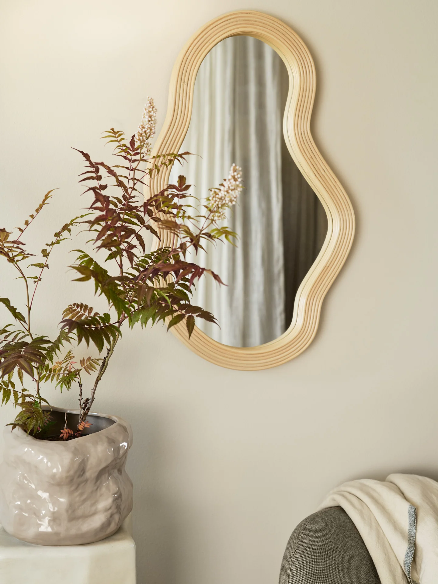 Pond Rattan Mirror - Medium - Natural - Image 2