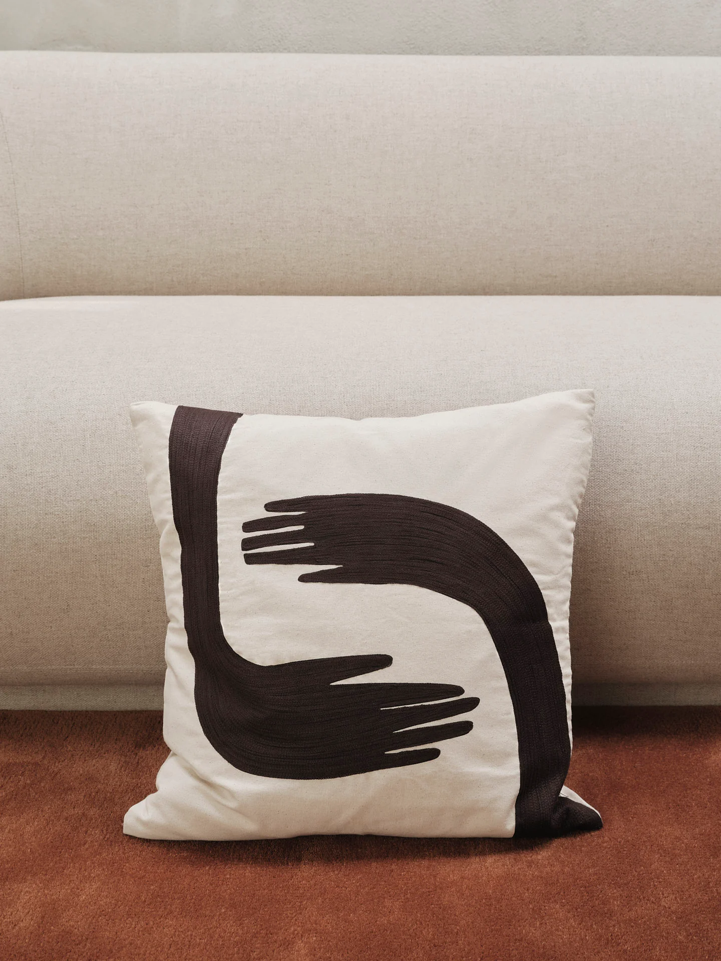 Pose Cushion - Coffee/Undyed - Image 2