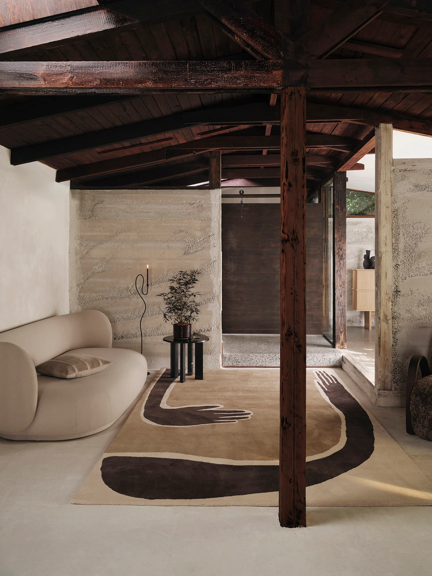 Pose Tufted Rug - Dark Coffee/Off-white - Image 3