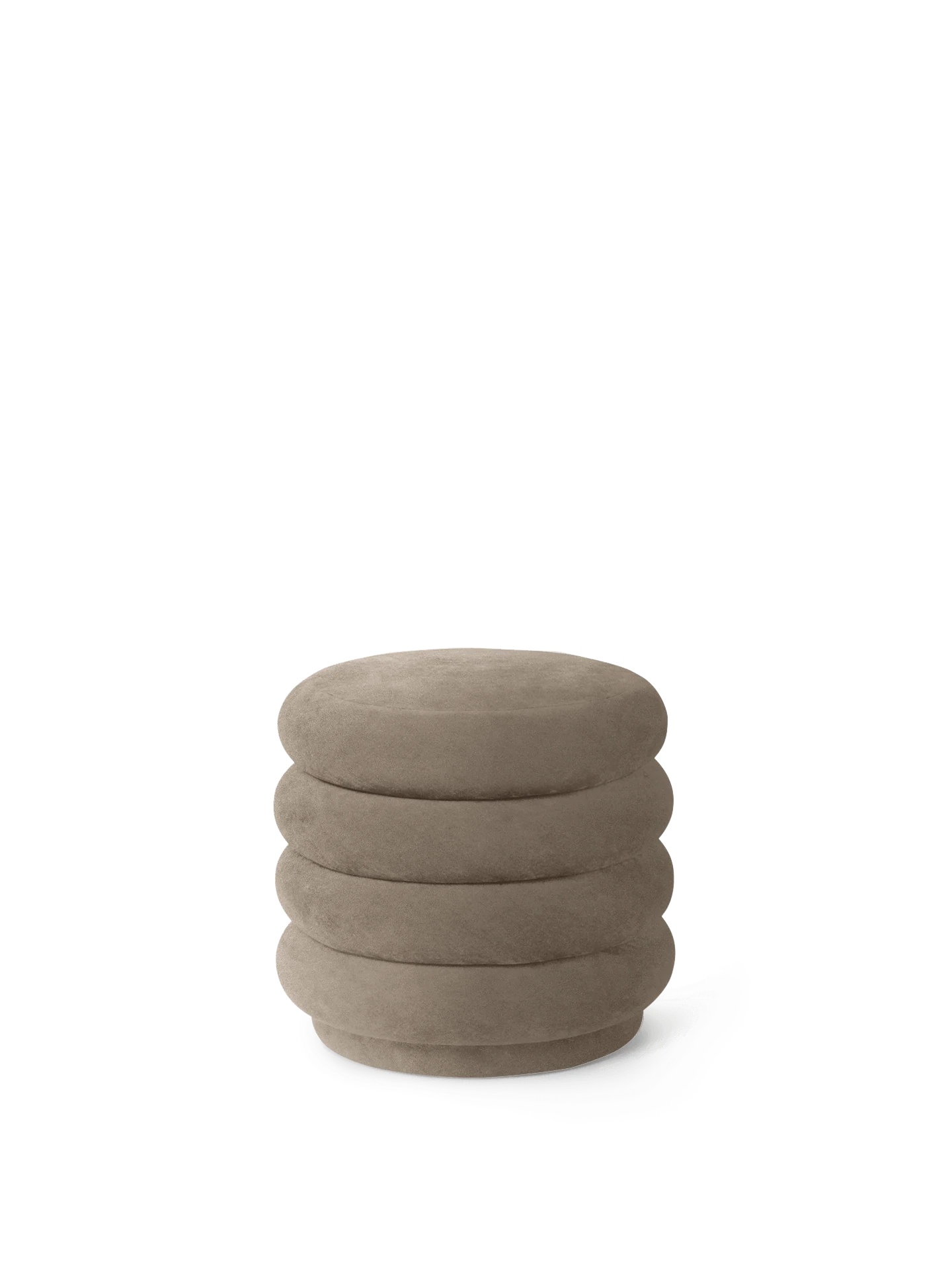 Pouf Round - Rich Velvet - Beige - UK
