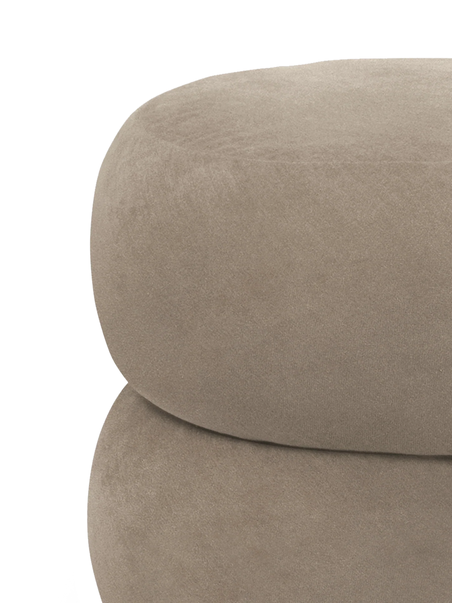 Pouf Round - Rich Velvet - Beige - UK - Image 2
