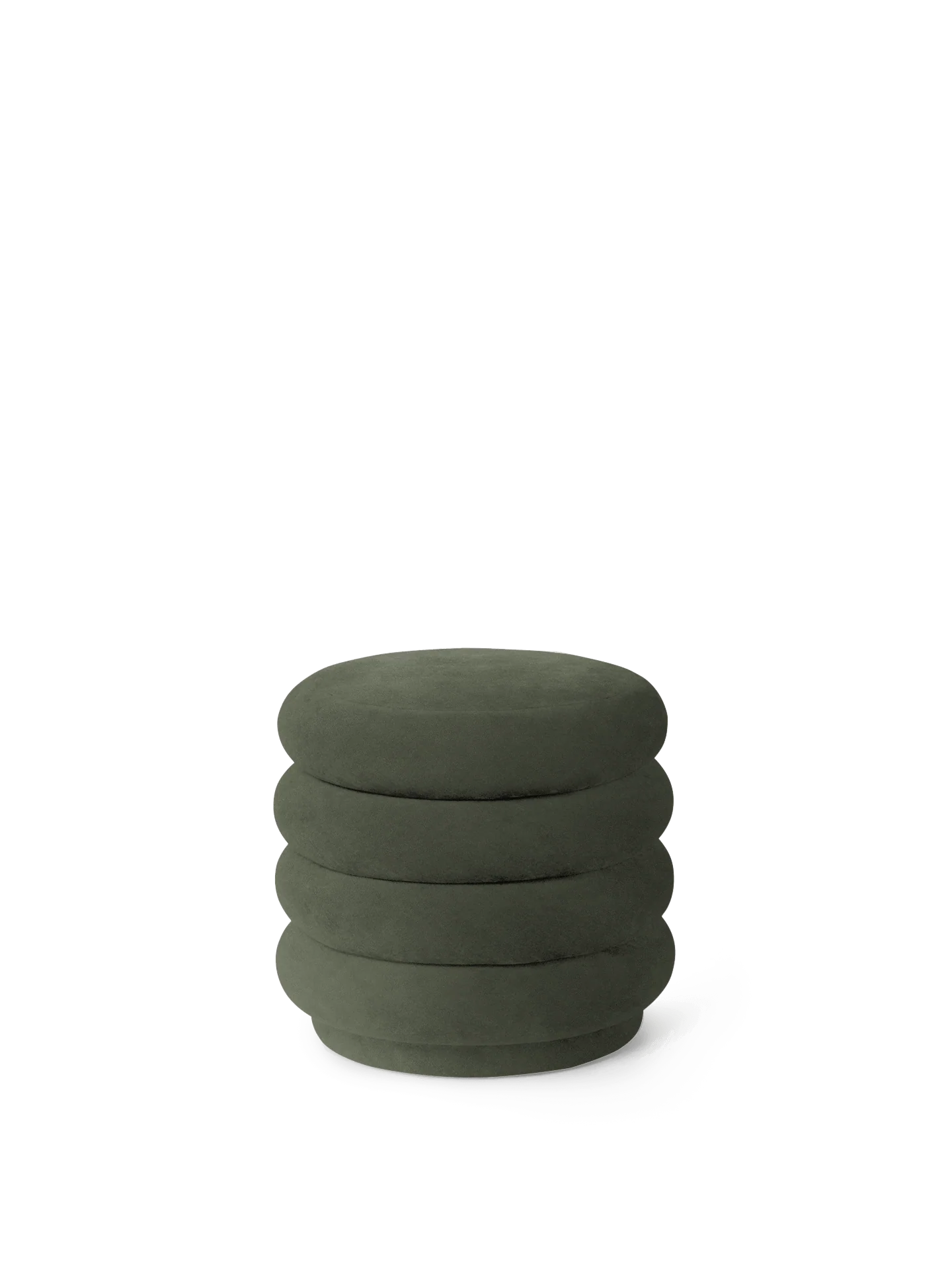 Pouf Round - Rich Velvet - Pine - UK