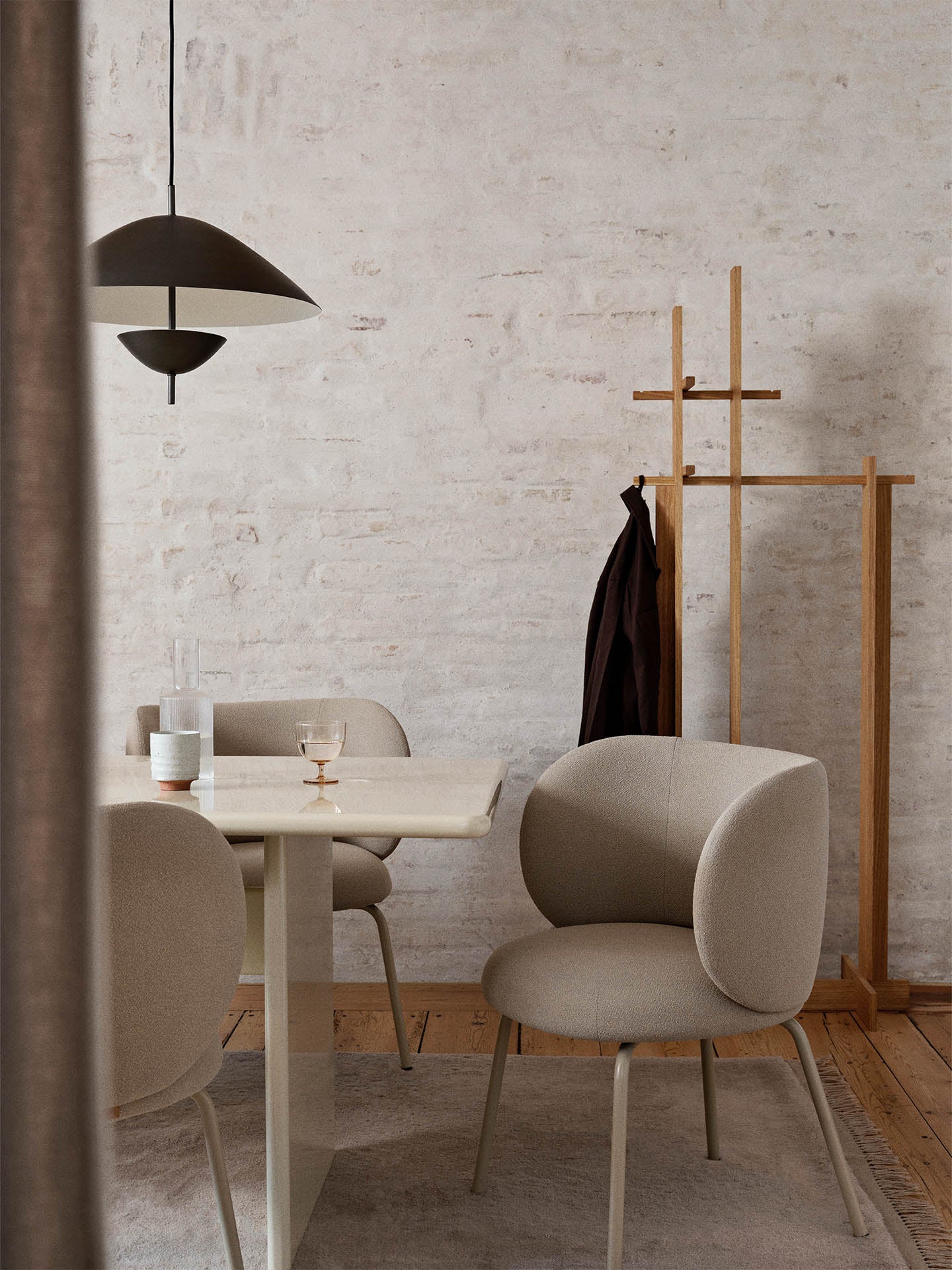 Rico Dining Chair - Cashmere - Bouclé - Off-White - UK - Image 2