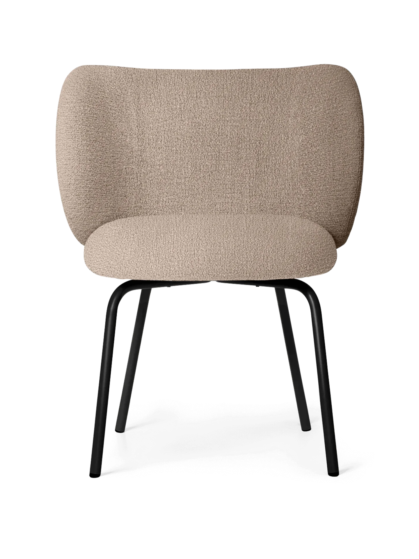 Rico Dining Chair - Black - Bouclé - Sand - UK