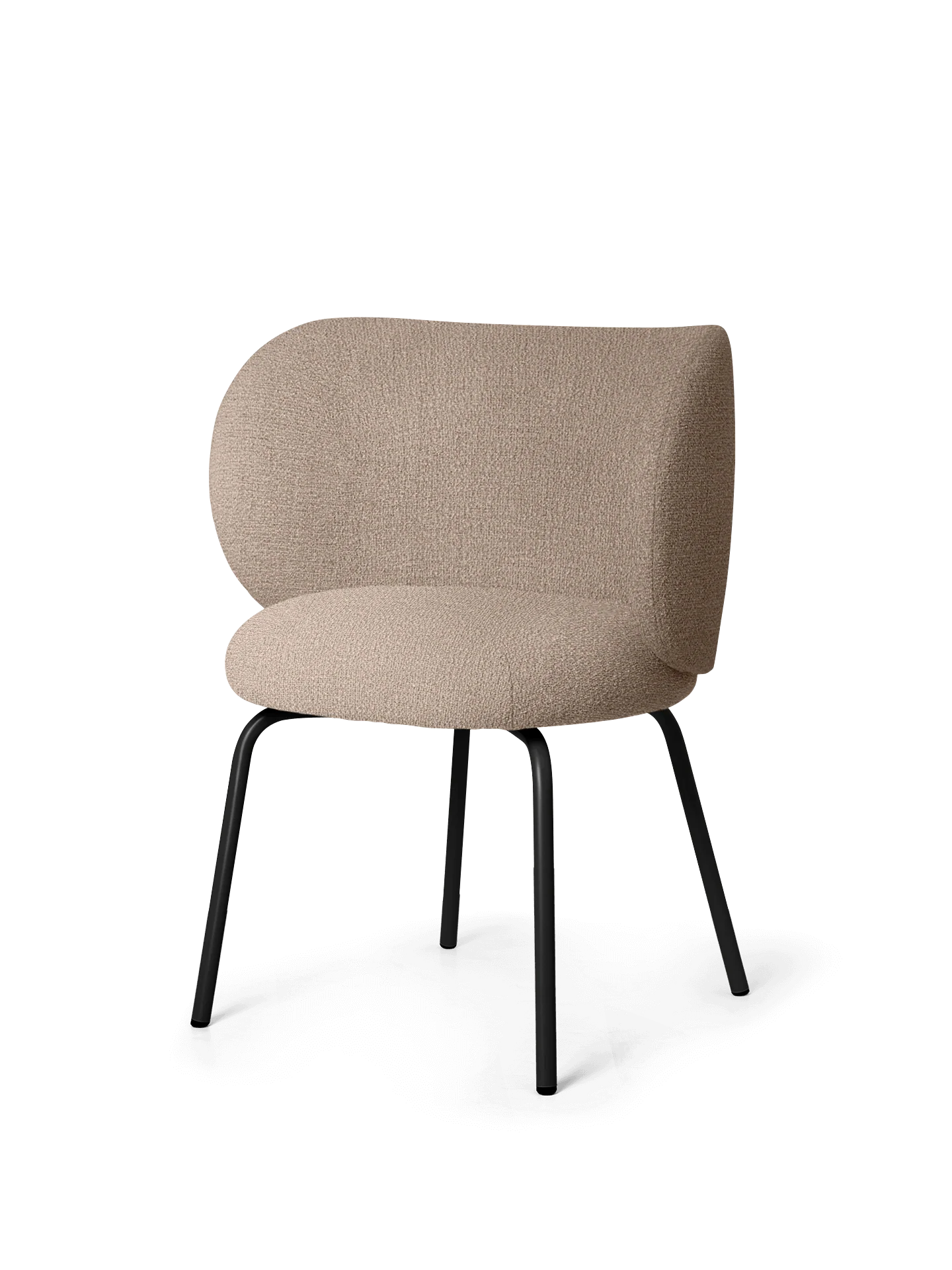 Rico Dining Chair - Black - Bouclé - Sand - UK - Image 2