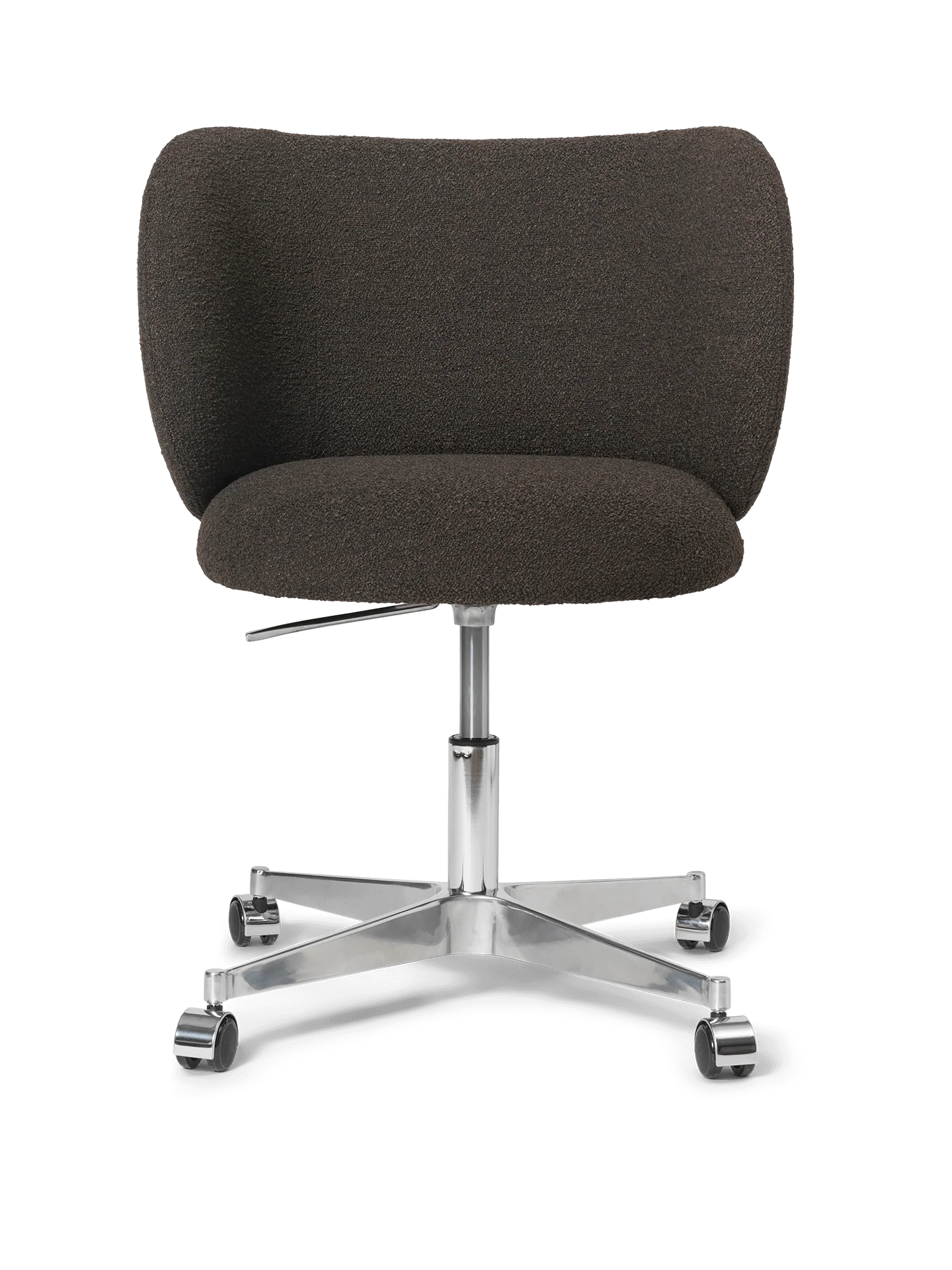 Rico Dining Chair - Castors - Soft Bouclé - Dark Brown - UK