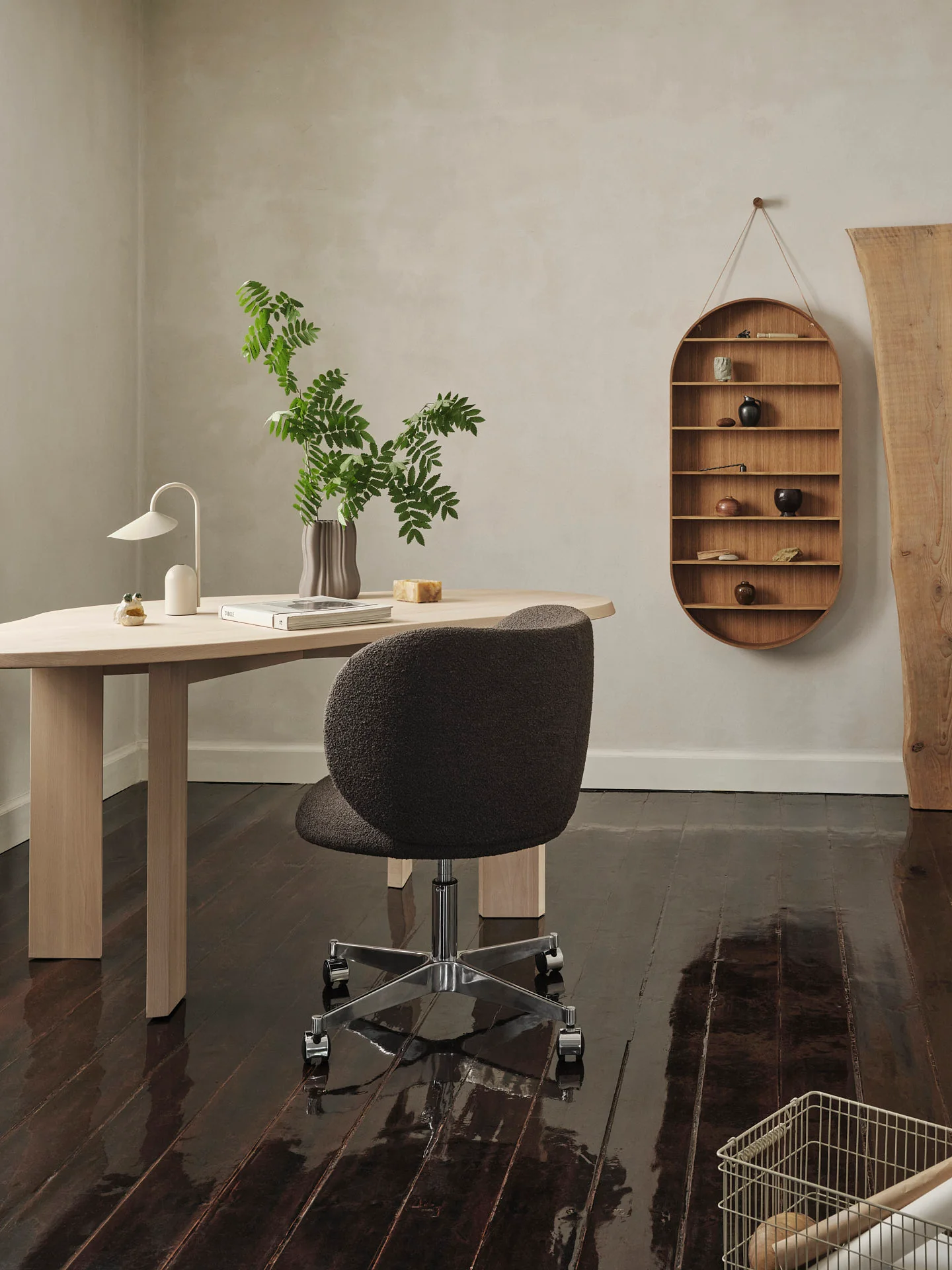 Rico Dining Chair - Castors - Soft Bouclé - Dark Brown - UK - Image 3