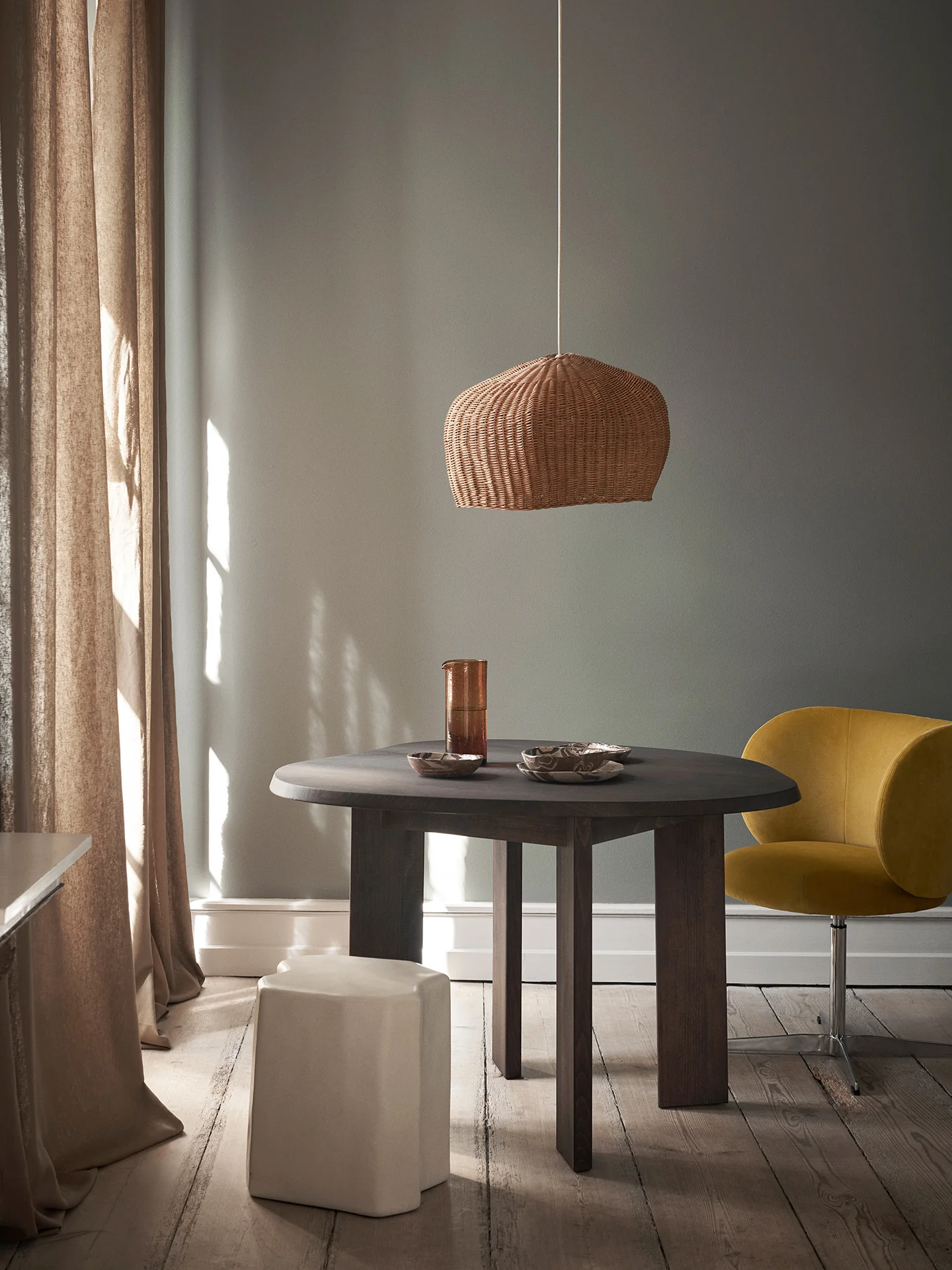 Rico Dining Chair - Swivel - Rich Velvet - Honey - UK - Image 2