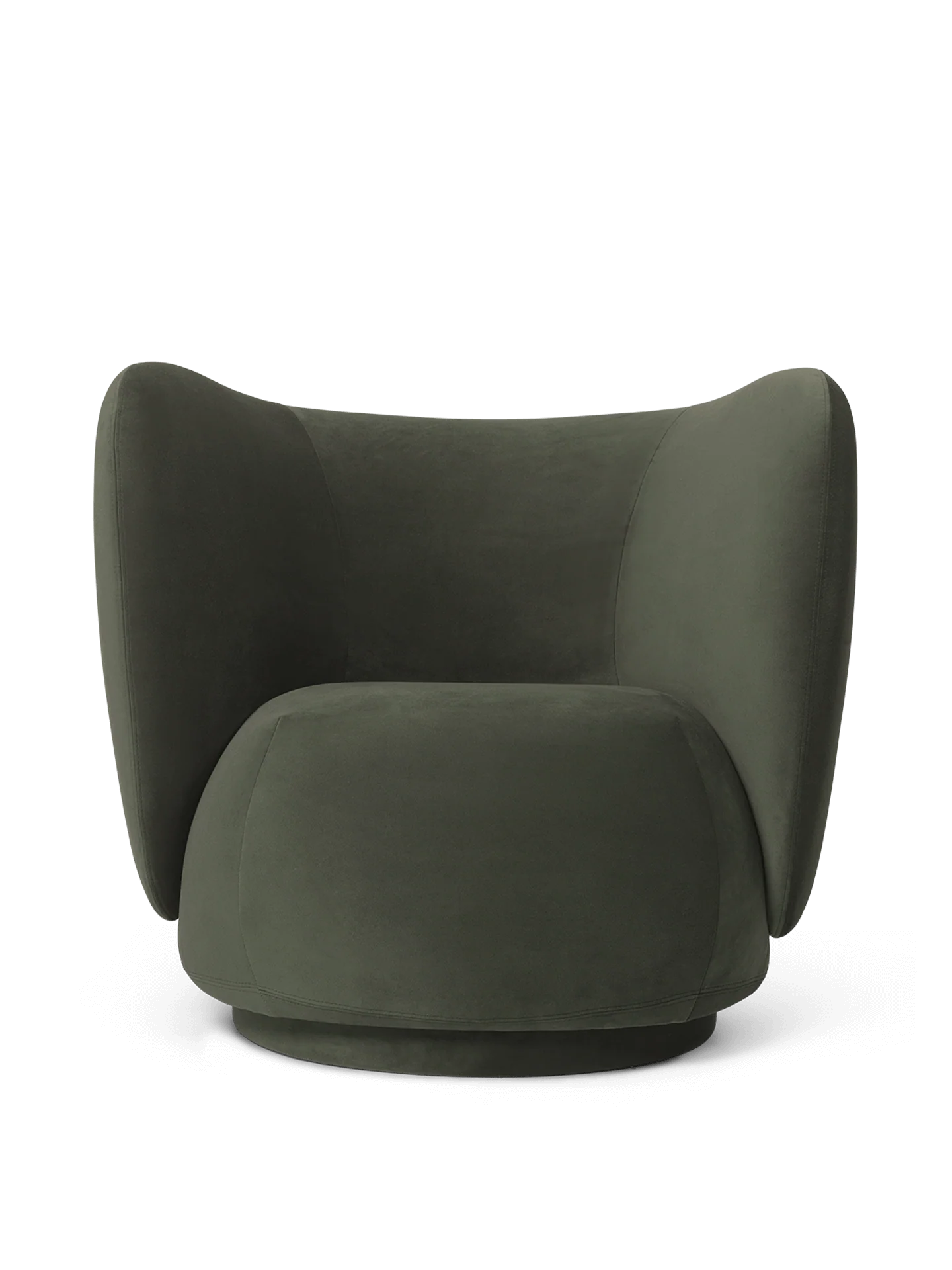 Rico Lounge Chair - Rich Velvet - Pine - UK
