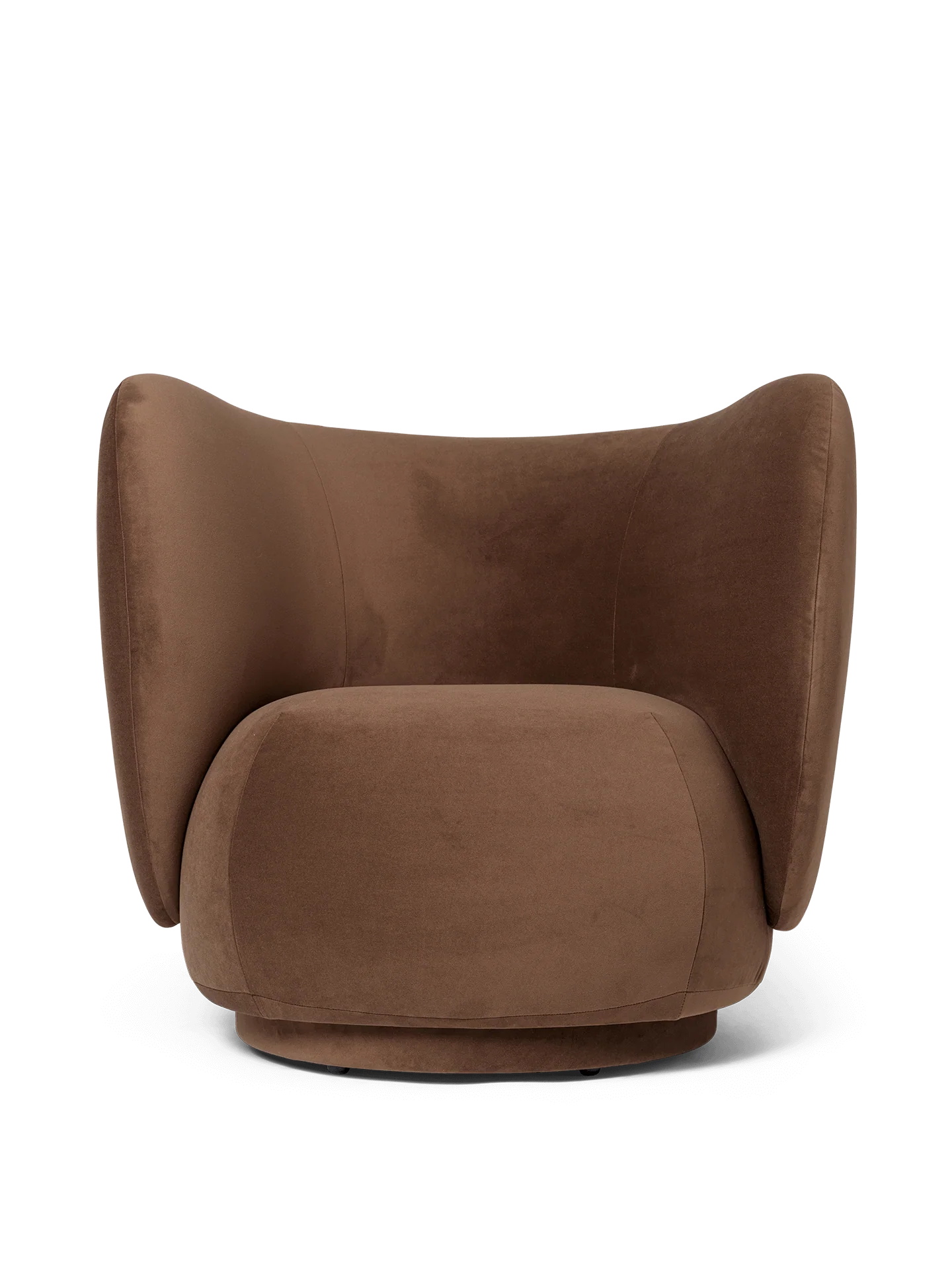 Rico Lounge Chair - Rich Velvet - Soft Brown - UK