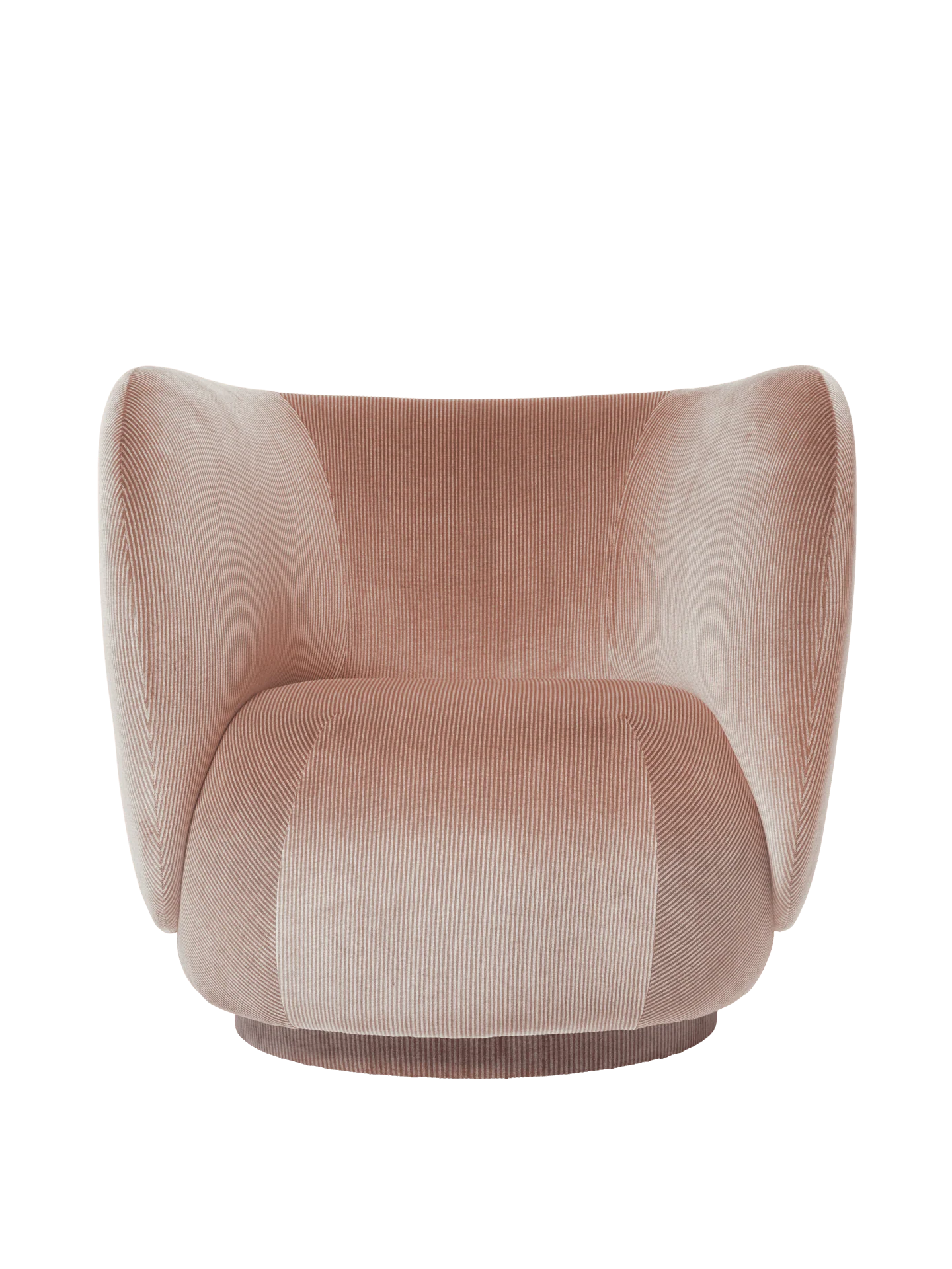 Rico Lounge Chair - Swivel - Devoré Velvet - Blush - UK