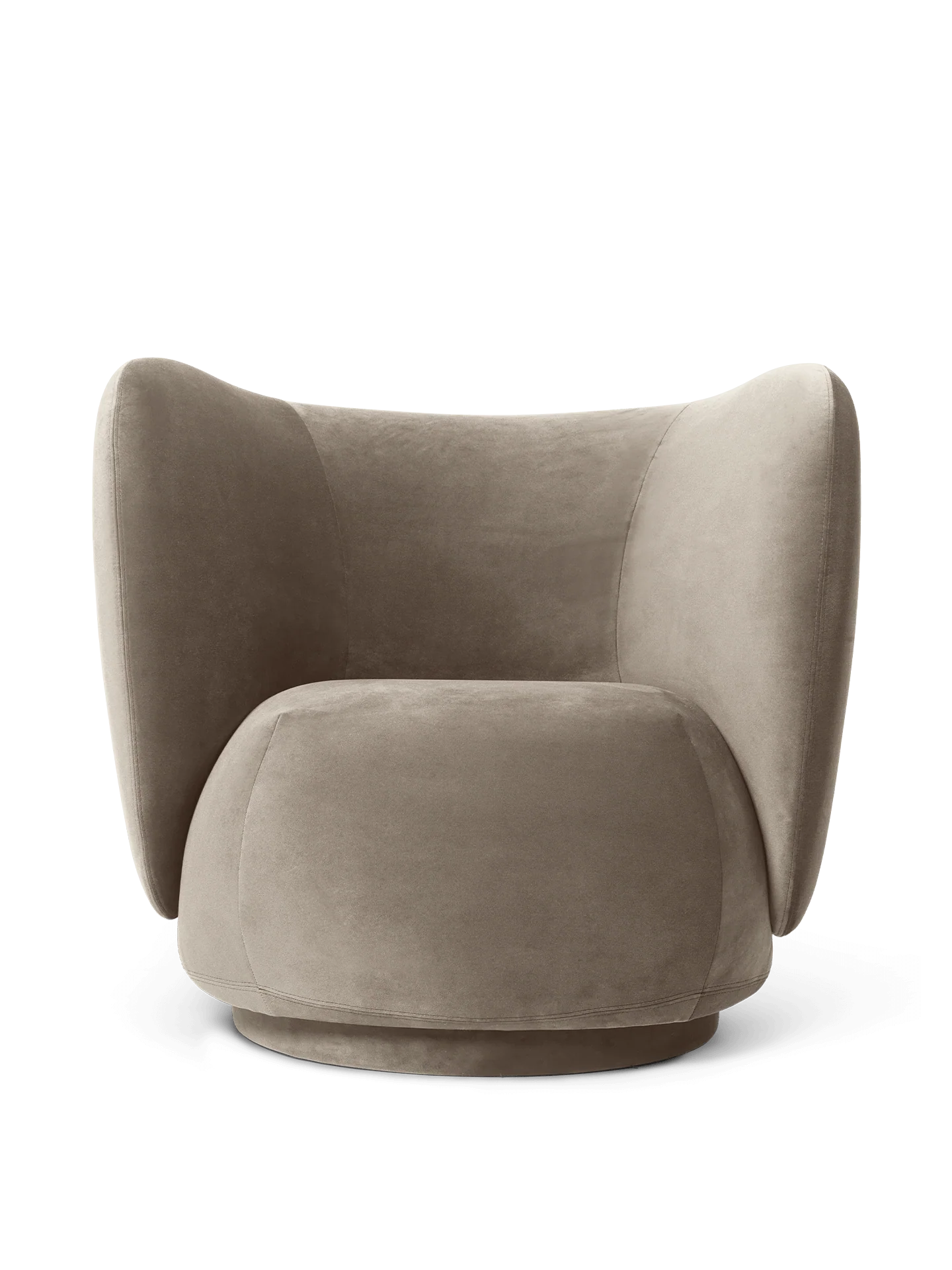 Rico Lounge Chair - Swivel - Rich Velvet - Beige - UK