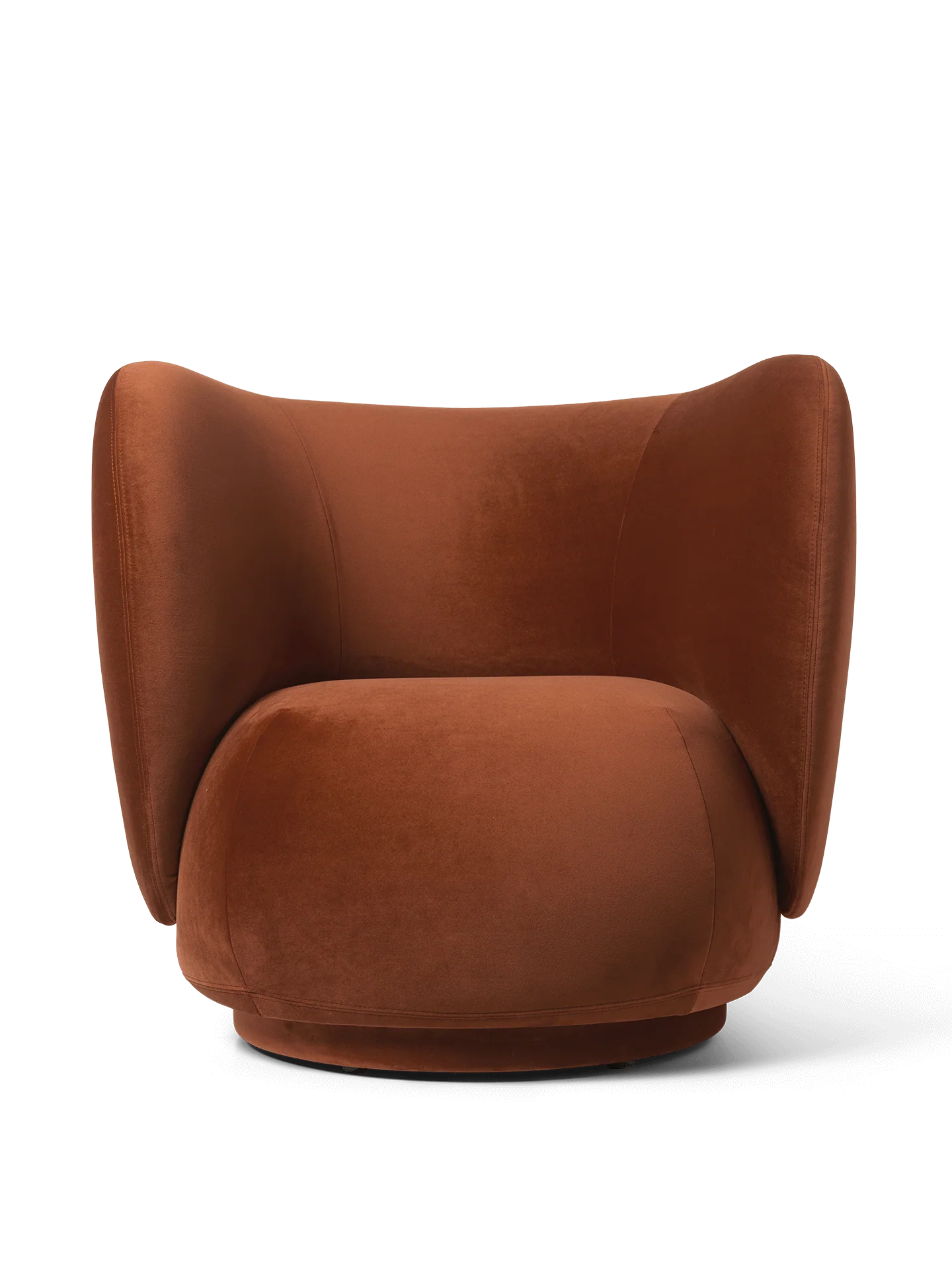 Rico Lounge Chair - Swivel - Rich Velvet - Rust - UK