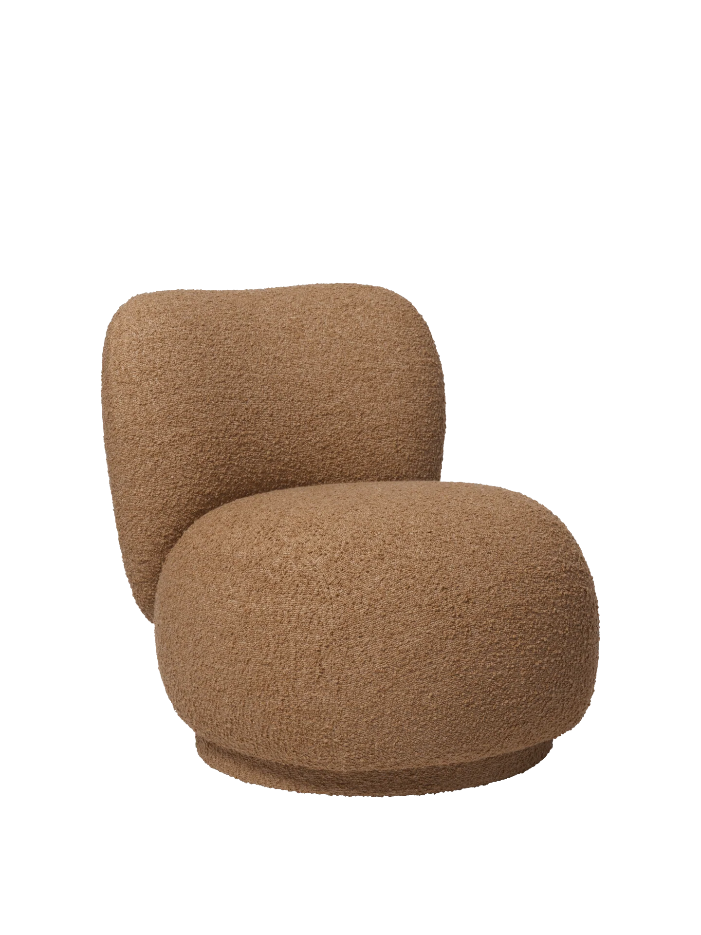 Rico Piccolo Lounge Chair - Swivel - Raw Bouclé - Tan - UK - Image 2