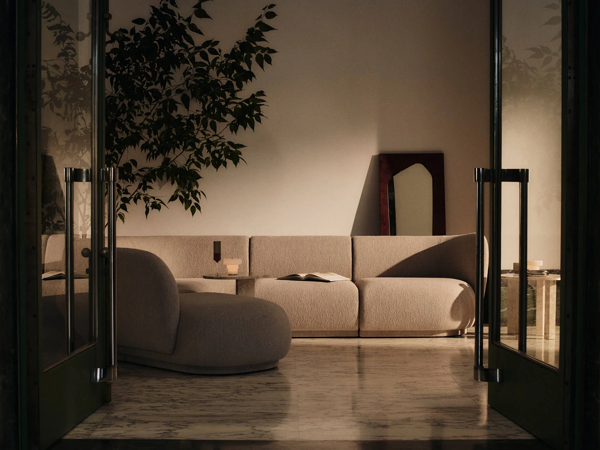 Rico Sofa Armrest Right - Soft Bouclé - Natural - UK - Image 2
