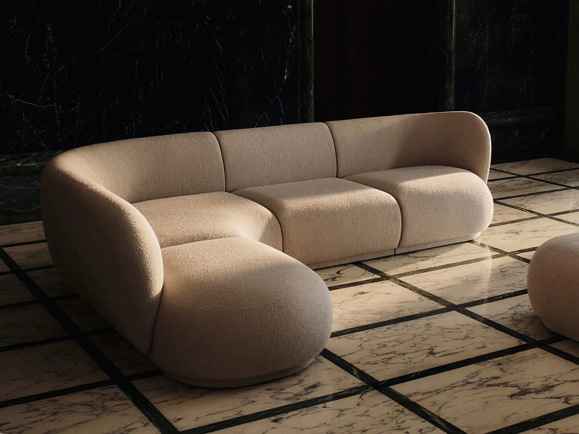 Rico Sofa Armrest Right - Soft Bouclé - Natural - UK - Image 3