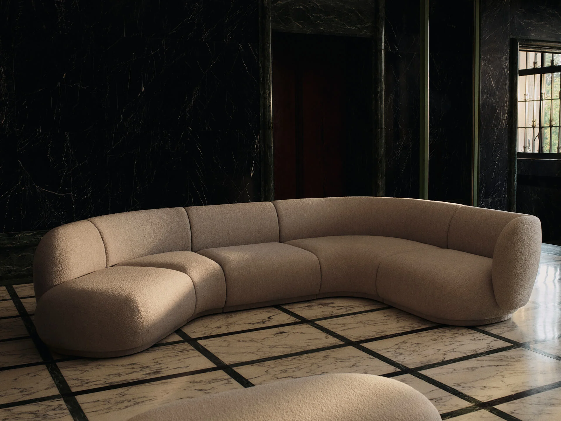 Rico Sofa Armrest Right - Soft Bouclé - Natural - UK - Image 4