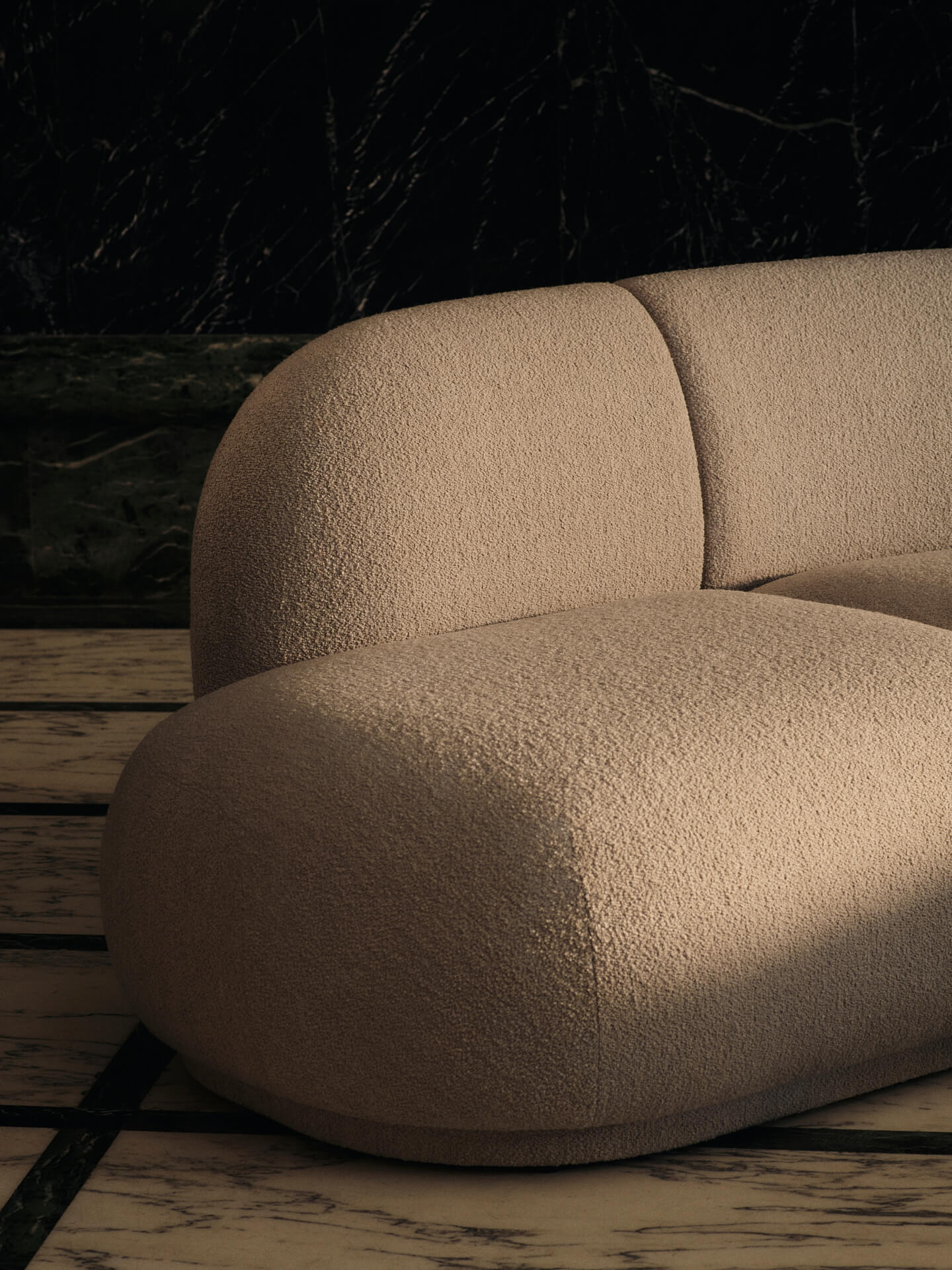 Rico Sofa Open End Left - Soft Bouclé - Natural - UK - Image 4