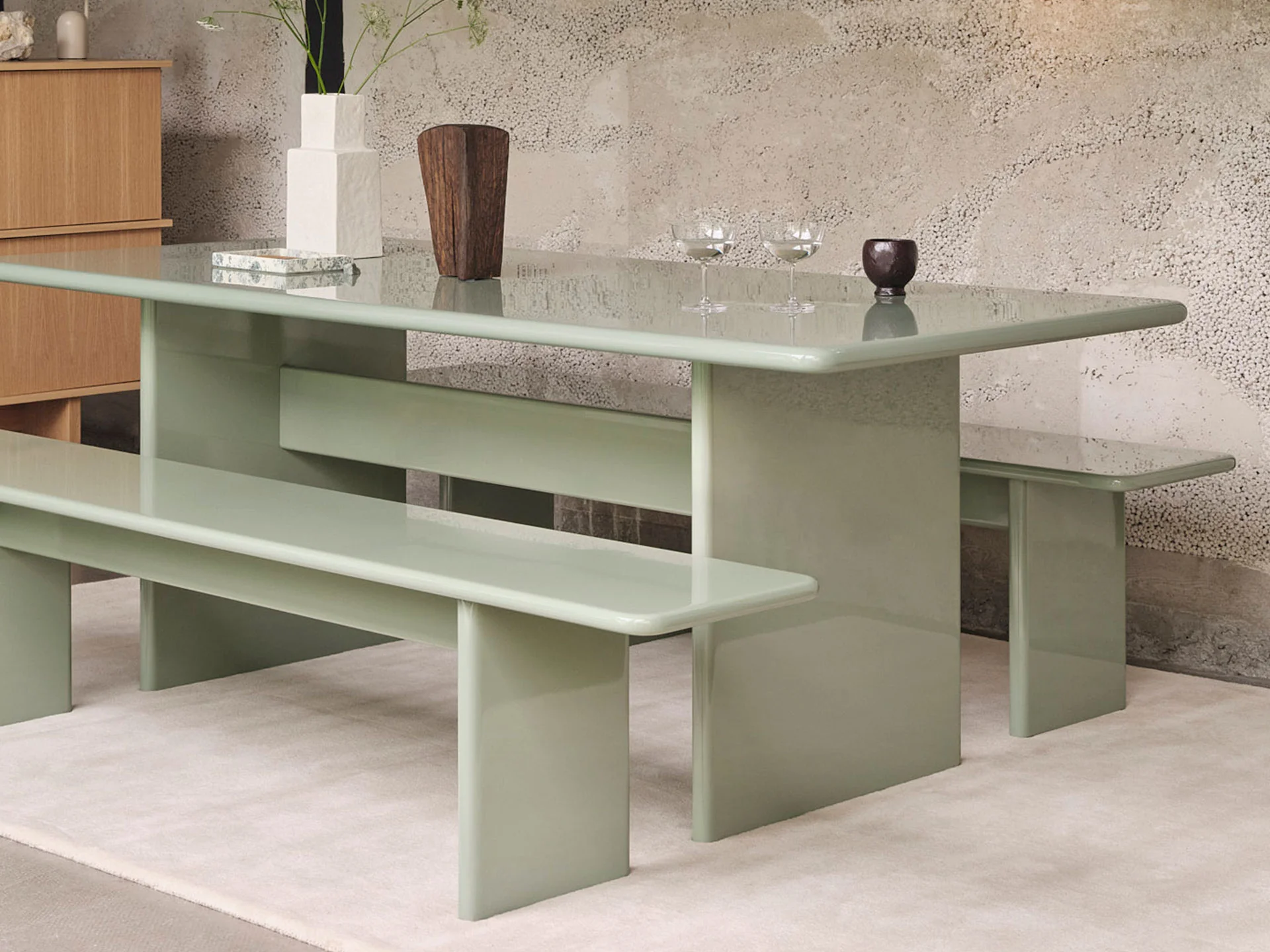 Rink Dining Table - 240 x 90 - Tea Green - Image 2