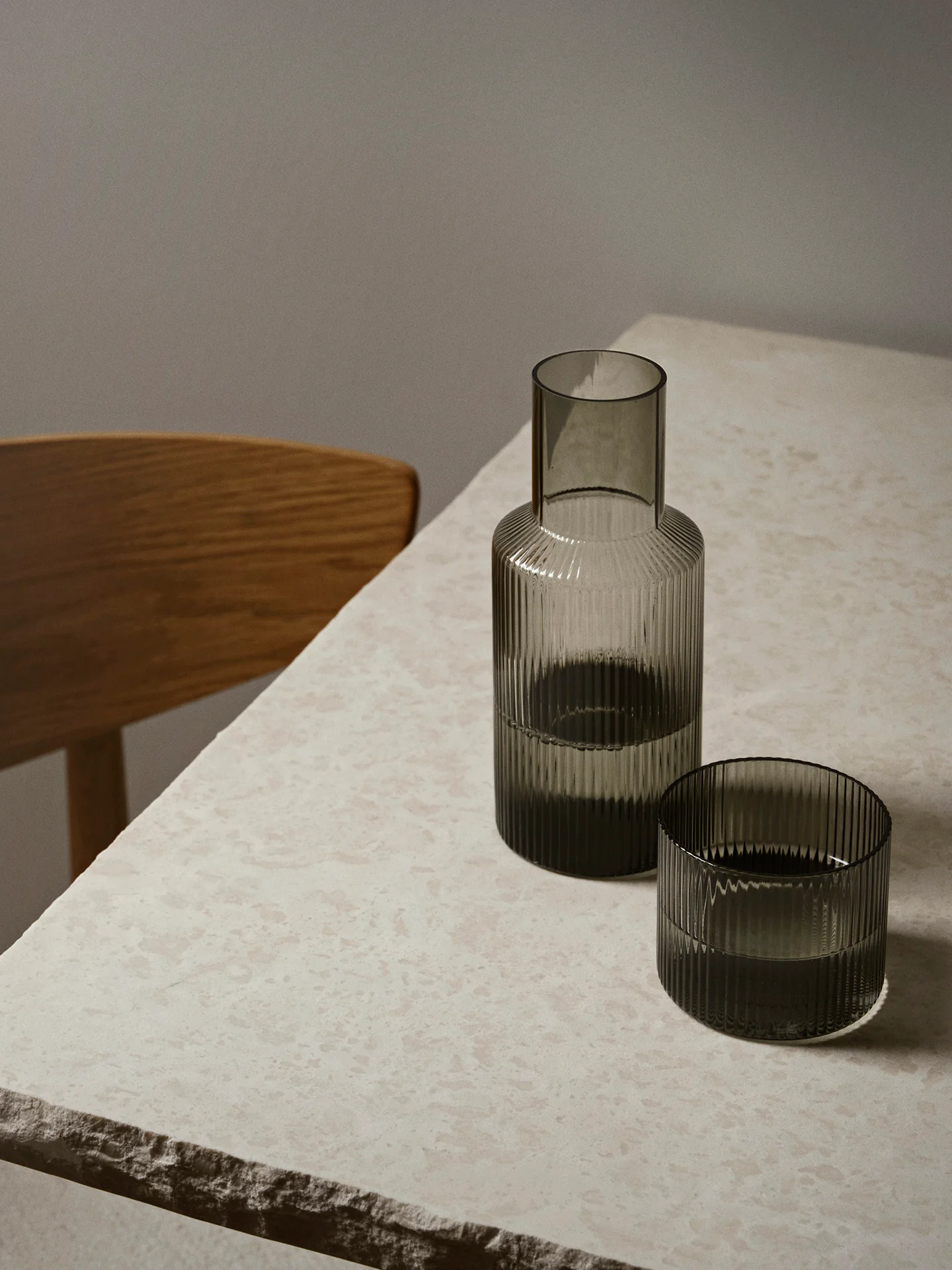 Ripple Carafe Set - Small - Smoked Grey - Image 2