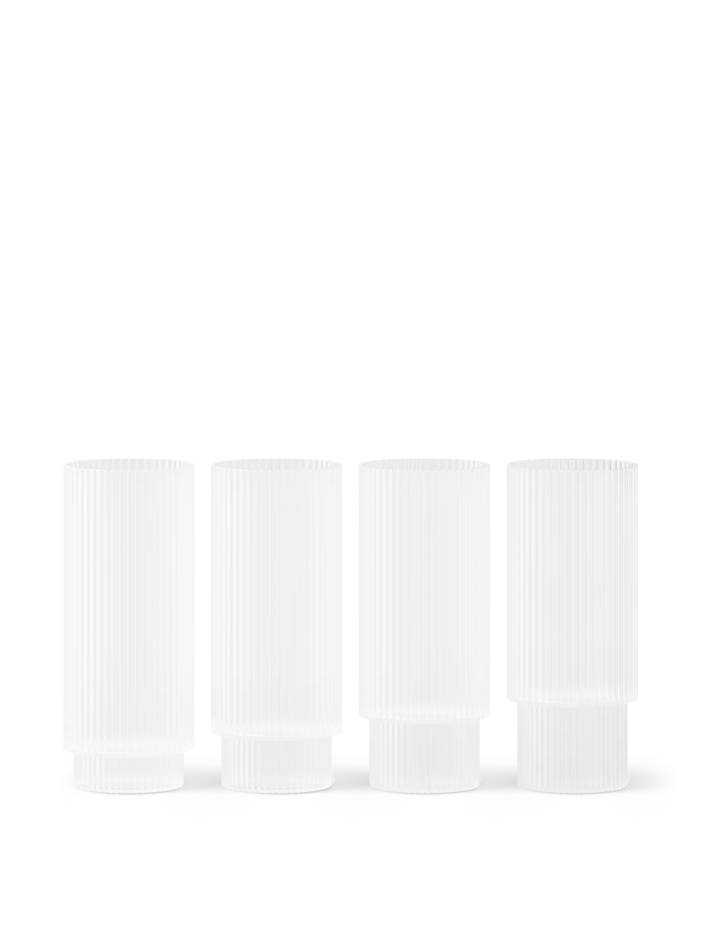 Ripple Long Drink Glasses - Set of 4 - Frosted