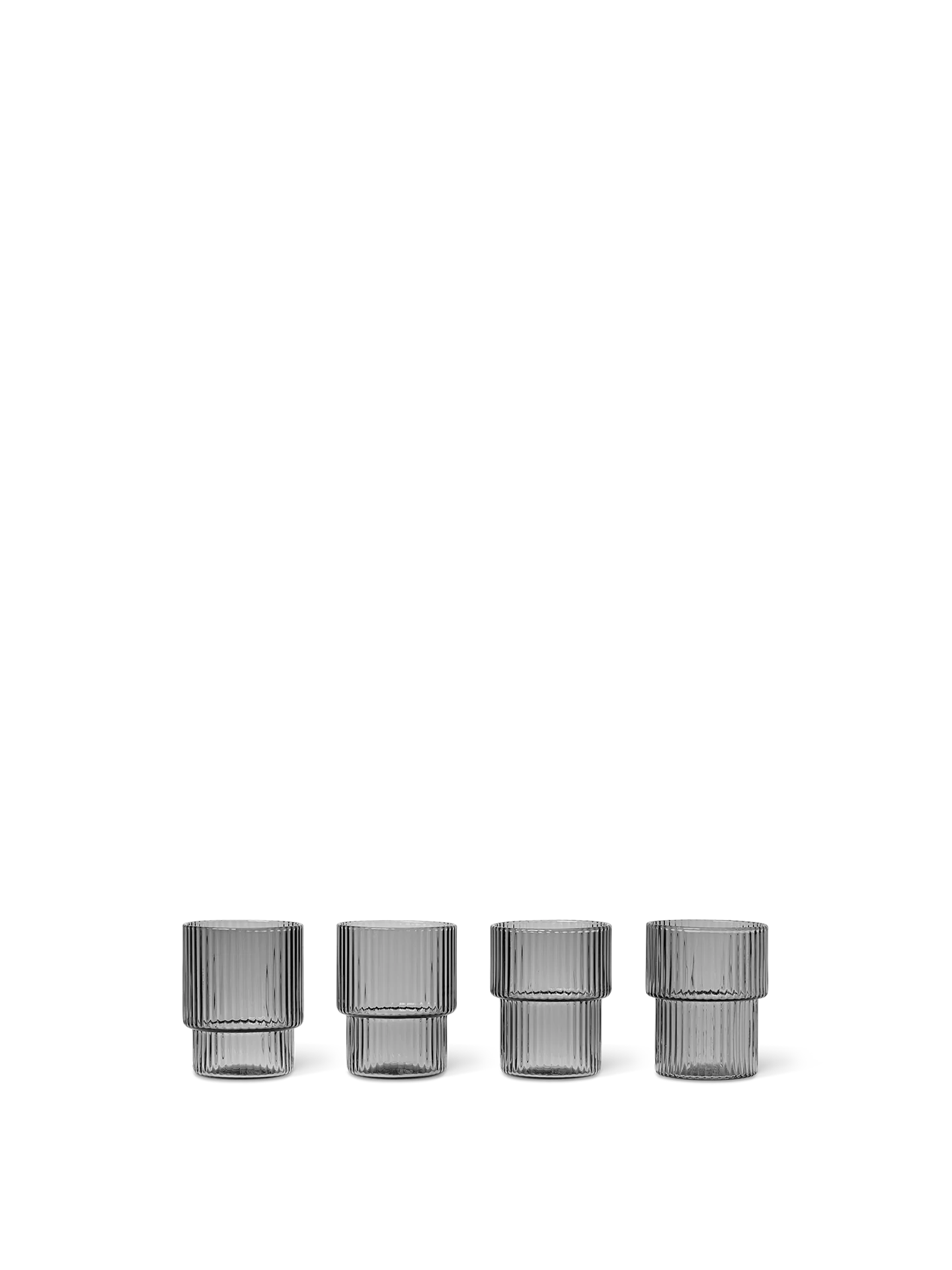 Ripple Small Glasses - Set of 4 - Smoked Grey