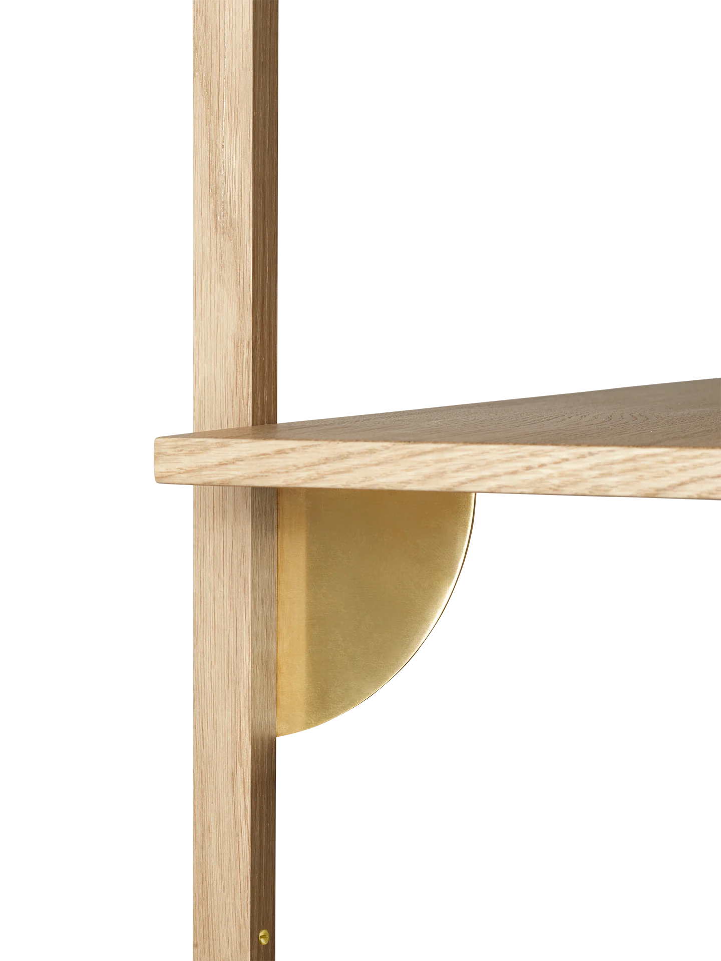 Sector Shelf - Triple - Wide - Natural Oak/Brass - Image 2