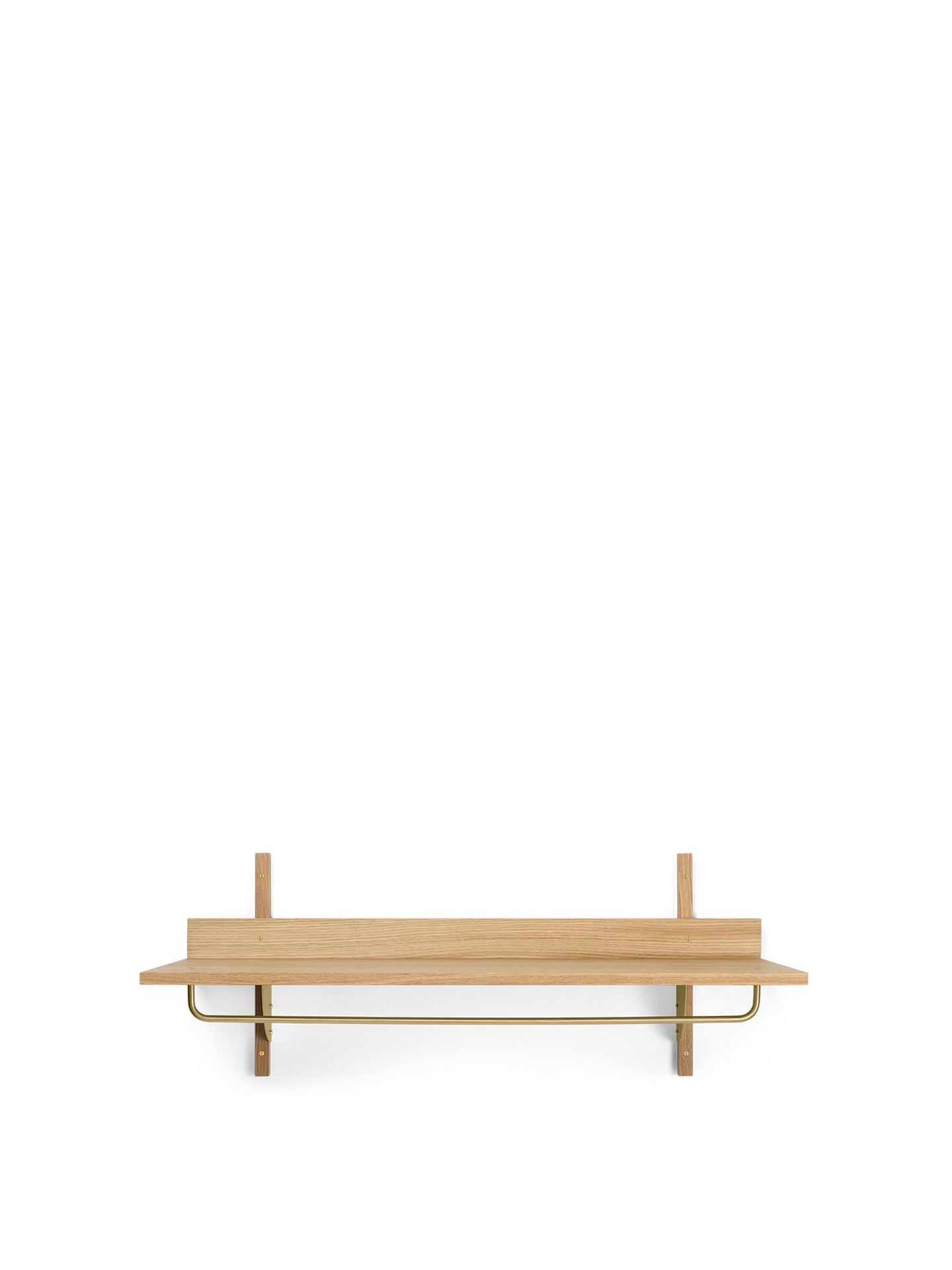 Sector Rack Shelf - Natural Oak/Brass
