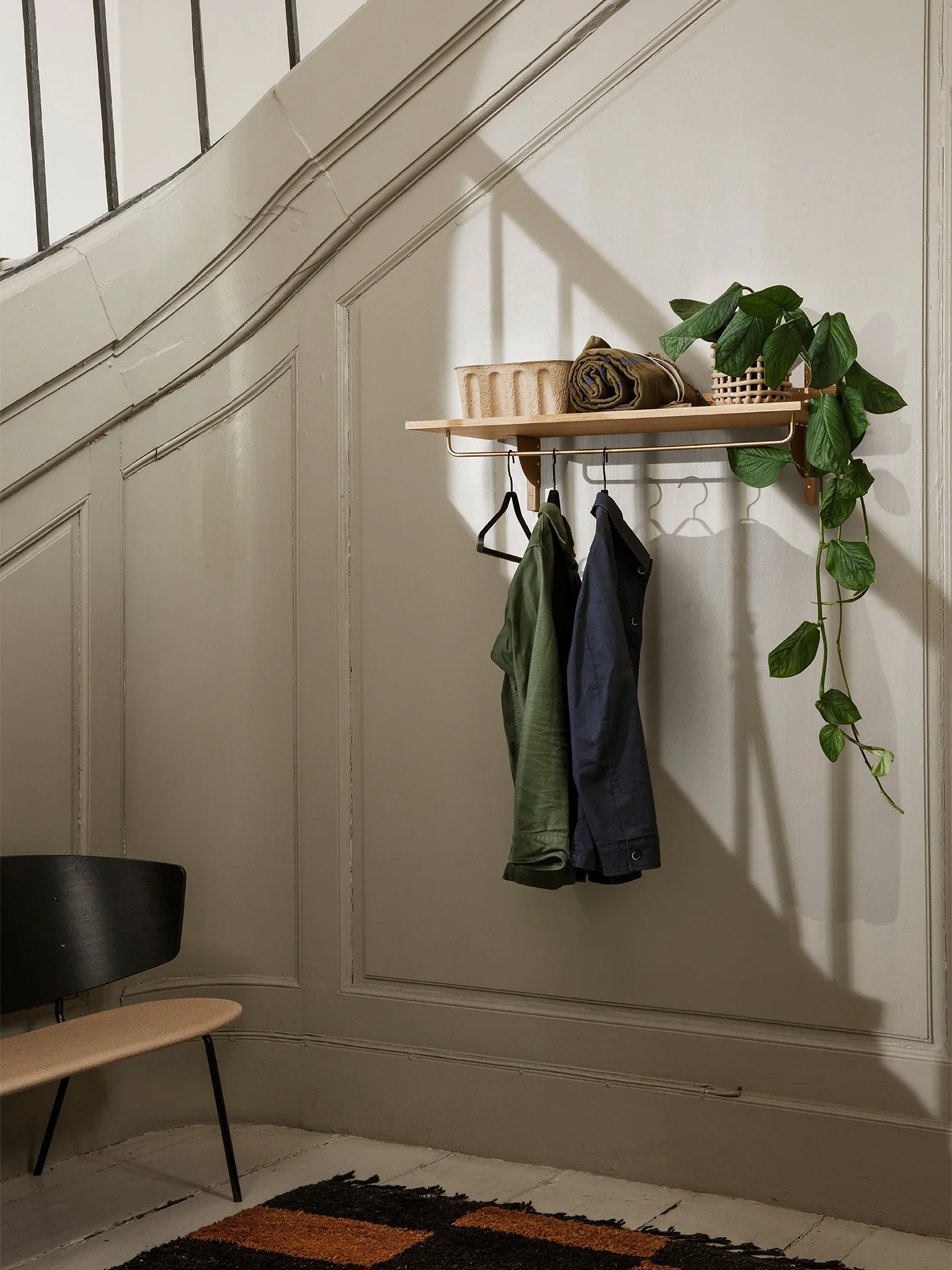 Sector Rack Shelf - Natural Oak/Brass - Image 2