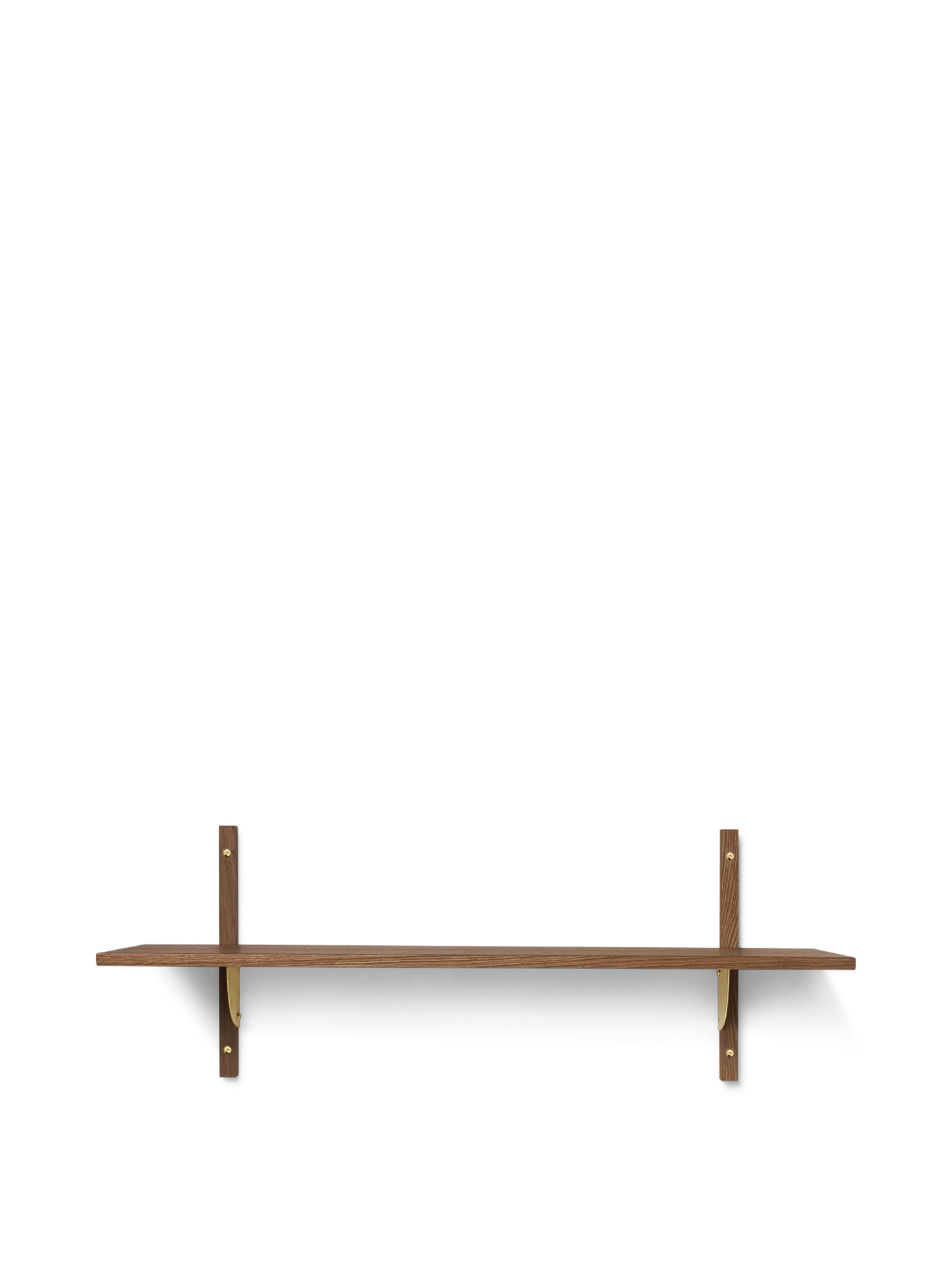 Sector Shelf - Single - Wide - Smoked Oak/Brass