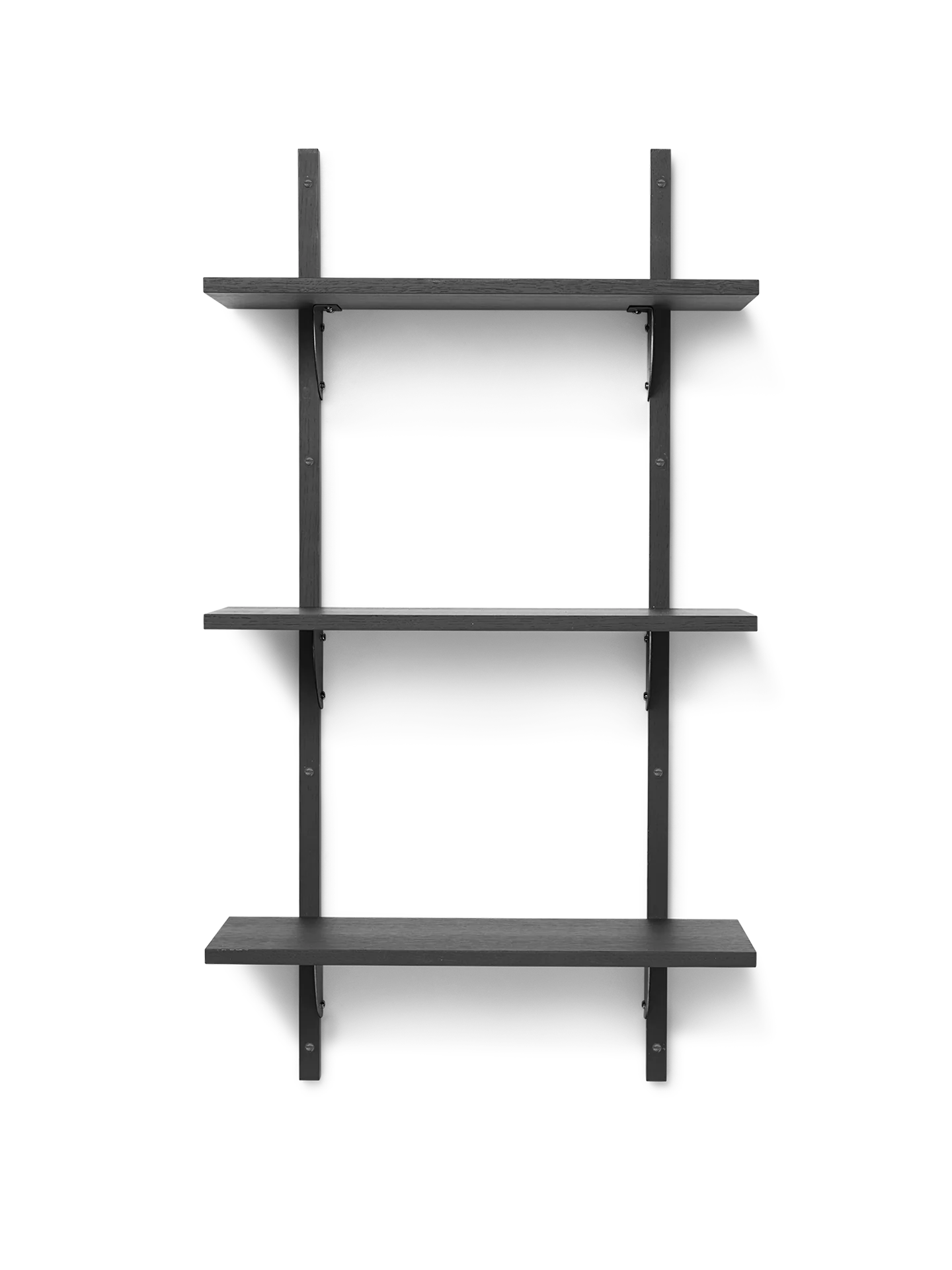 Sector Shelf - Triple - Narrow - Black Ash/Black Brass