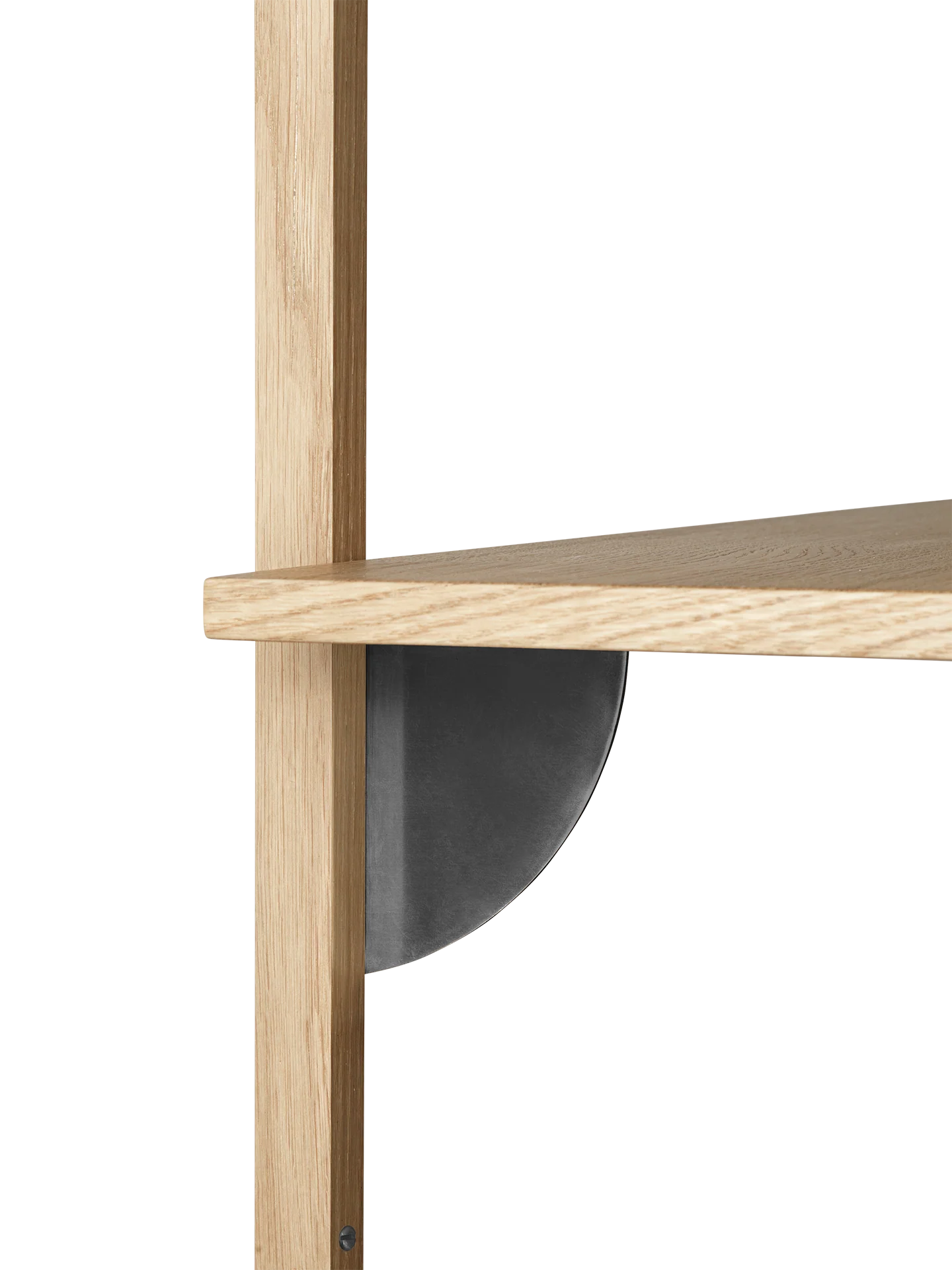 Sector Shelf - Triple - Narrow - Natural Oak/Black Brass - Image 2
