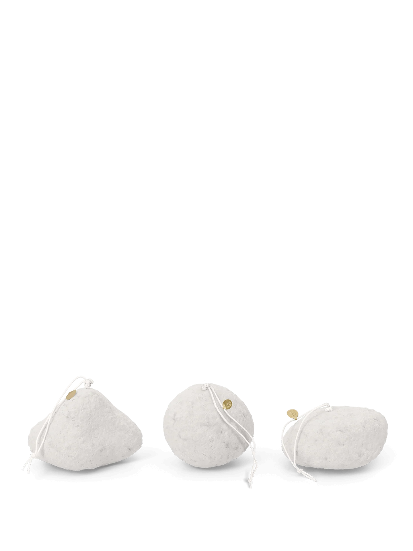 Snowball Ornaments - Set of 3 - White