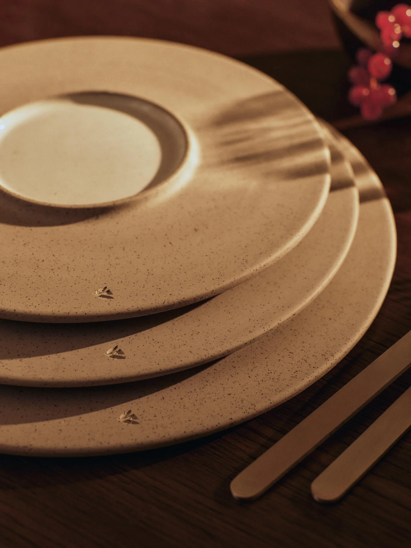 Sonae Dinner Plates - Ø28 - Set of 2 - Grey/White - Image 4