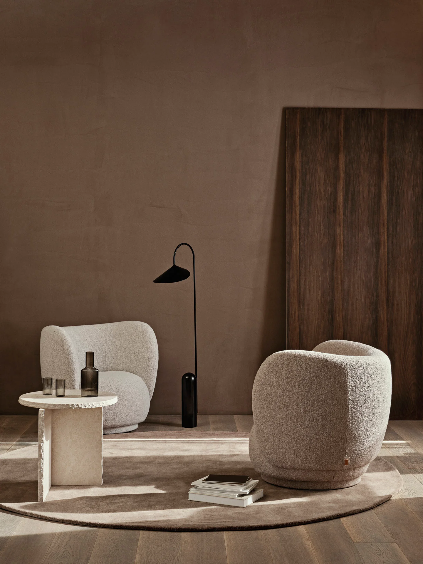 Stille Tufted Rug - Round - Ash Brown - Image 2