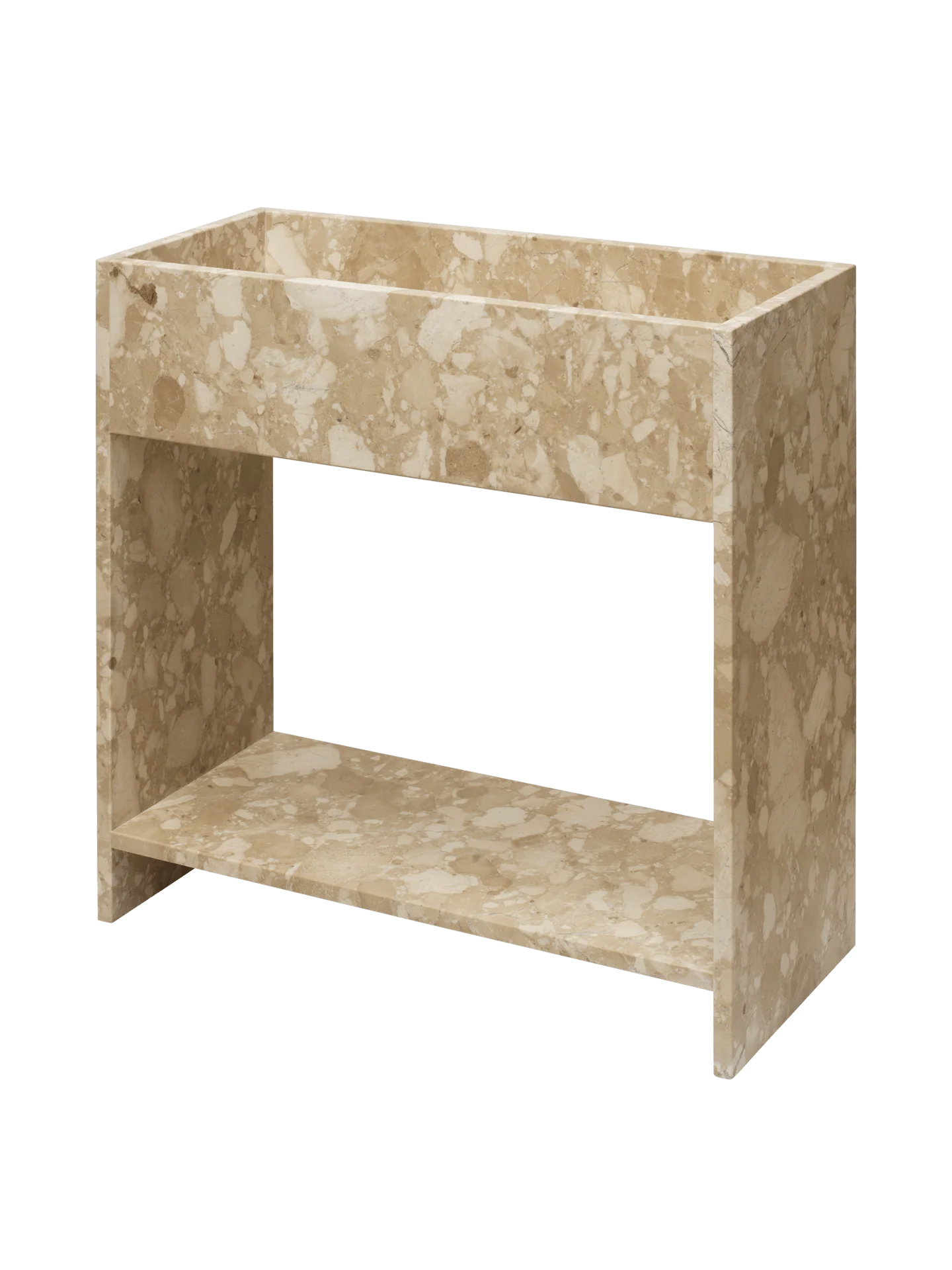 Stone Plant Box with Shelf - Sand - Image 5