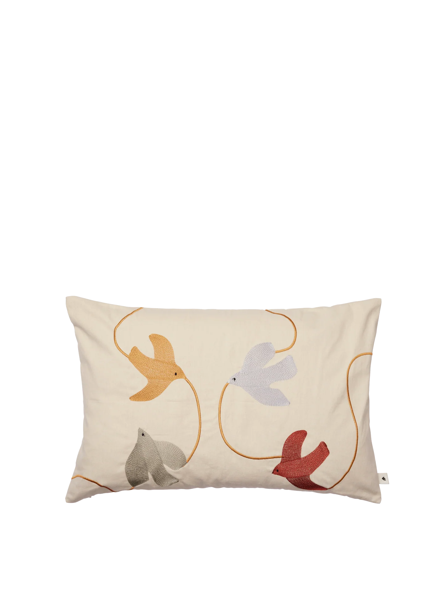 Swif Bird Embroidered Cushion Cover - Rectangular - Multi