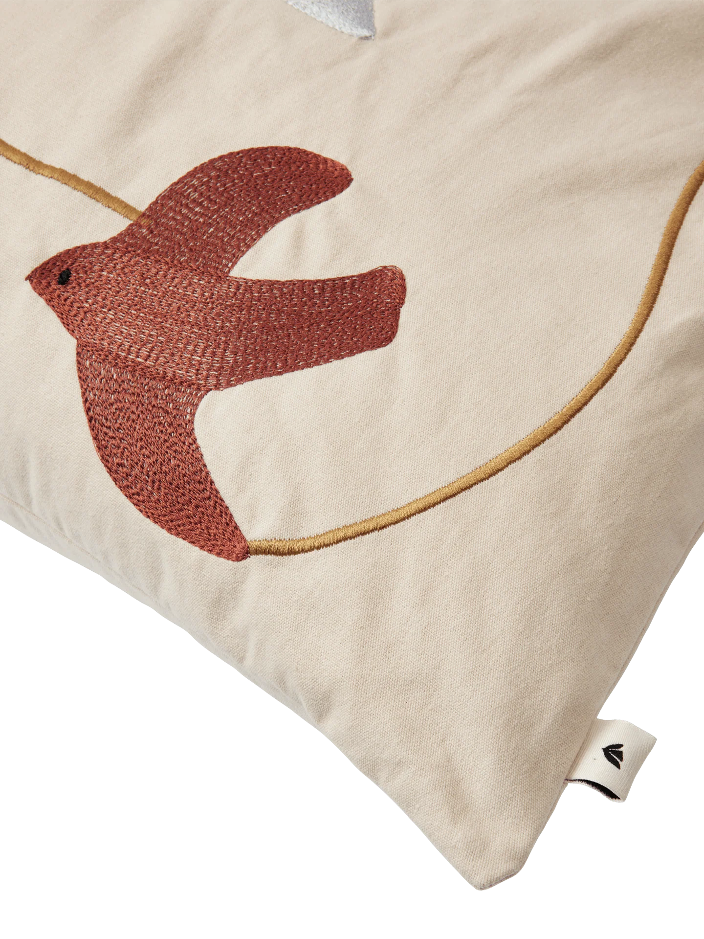 Swif Bird Embroidered Cushion Cover - Rectangular - Multi - Image 2